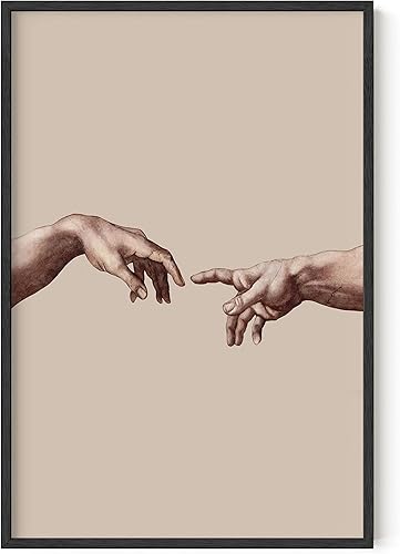 HAUS AND HUES Póster de The Creation of Adam, póster de Michelangelo, arte de pared ligero de la academia, pósteres estéticos para dormitorio,