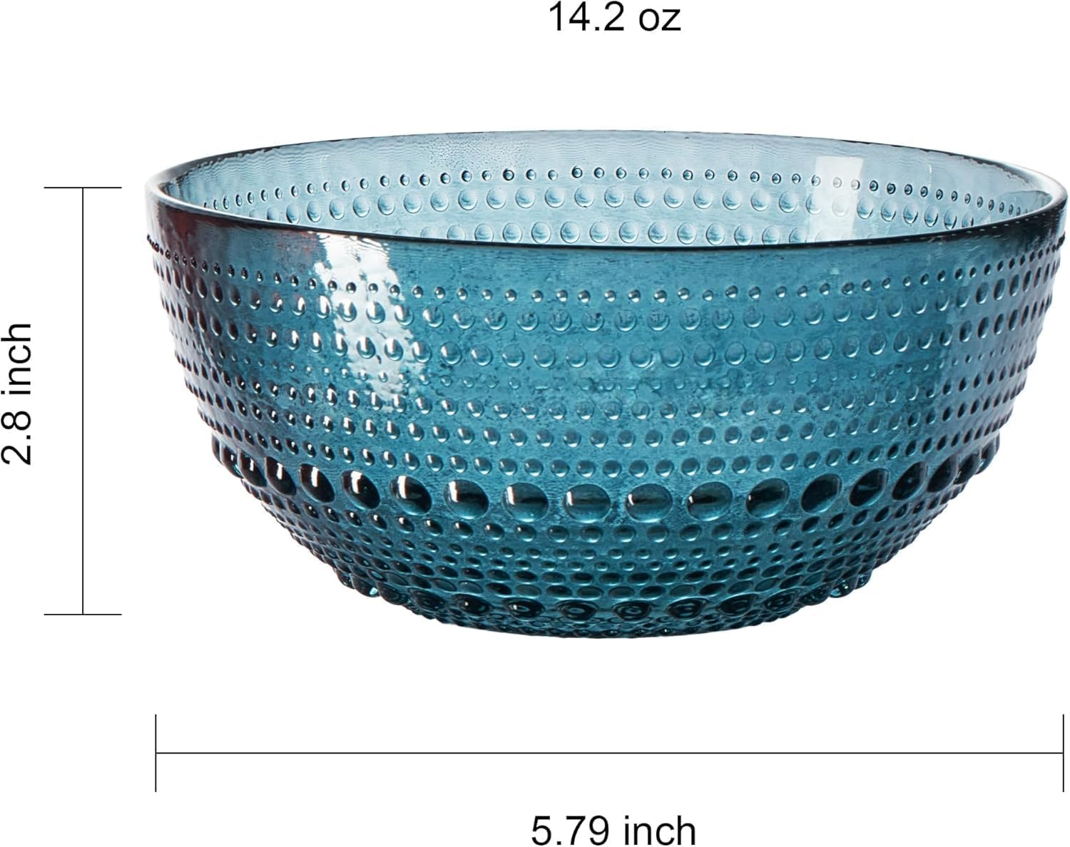 Khen Glass Vintage Hobnail Colored Bowls | Set of 4 | Natural Colors 5.7" - Snack All-Purpose Bowl, Dinner, Cereal, Salad, Dessert, Appetizer Bowl, Fruit, Nuts | Art Deco Hand Wash Housewarming Gift