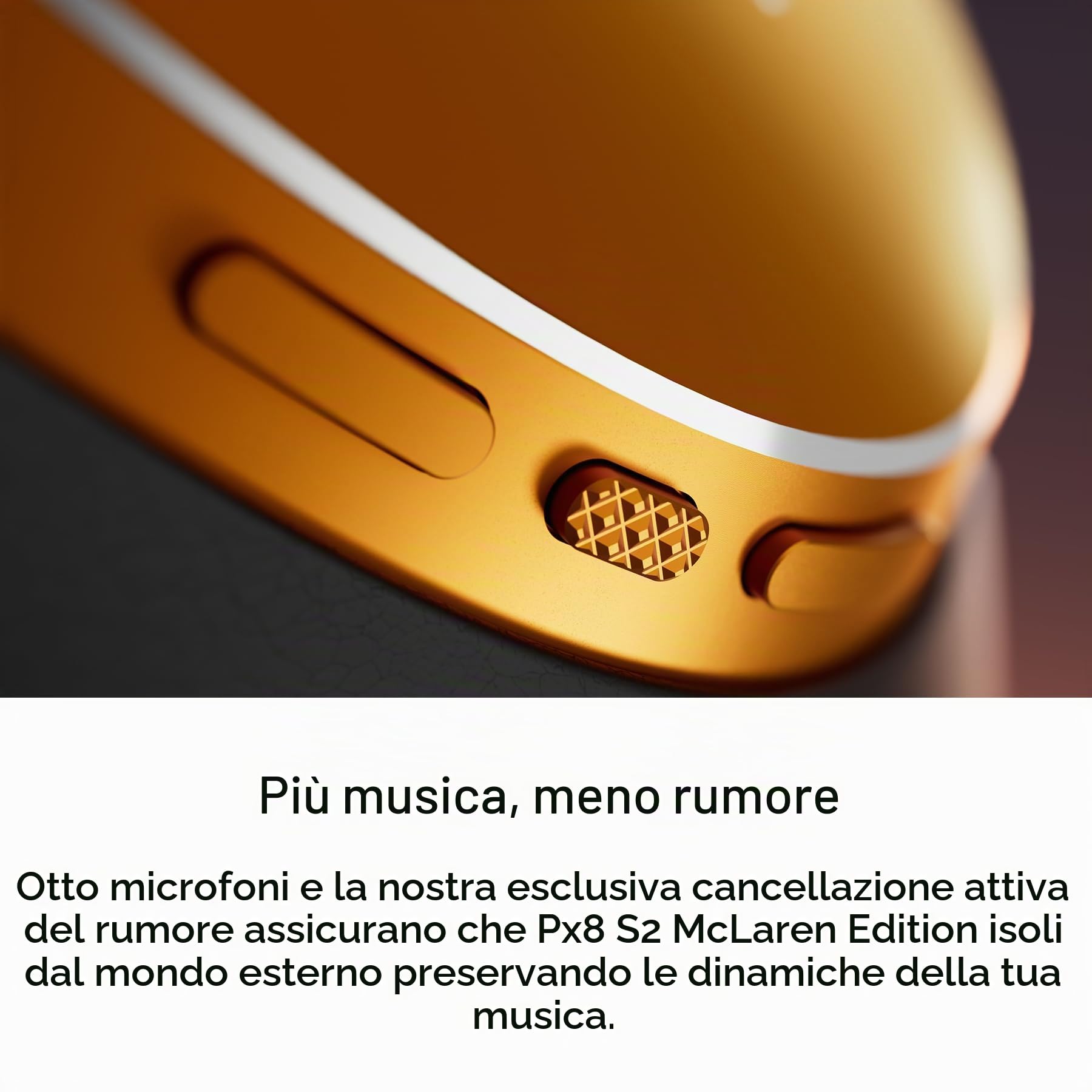 Bowers & Wilkins Px8 S2 McLaren Edition, Cuffie Wireless con Cancellazione del Rumore, Bluetooth Audio e Ricarica Rapida, 30 Ore di Riproduzione ad Alta Risoluzione con Microfono Integrato
