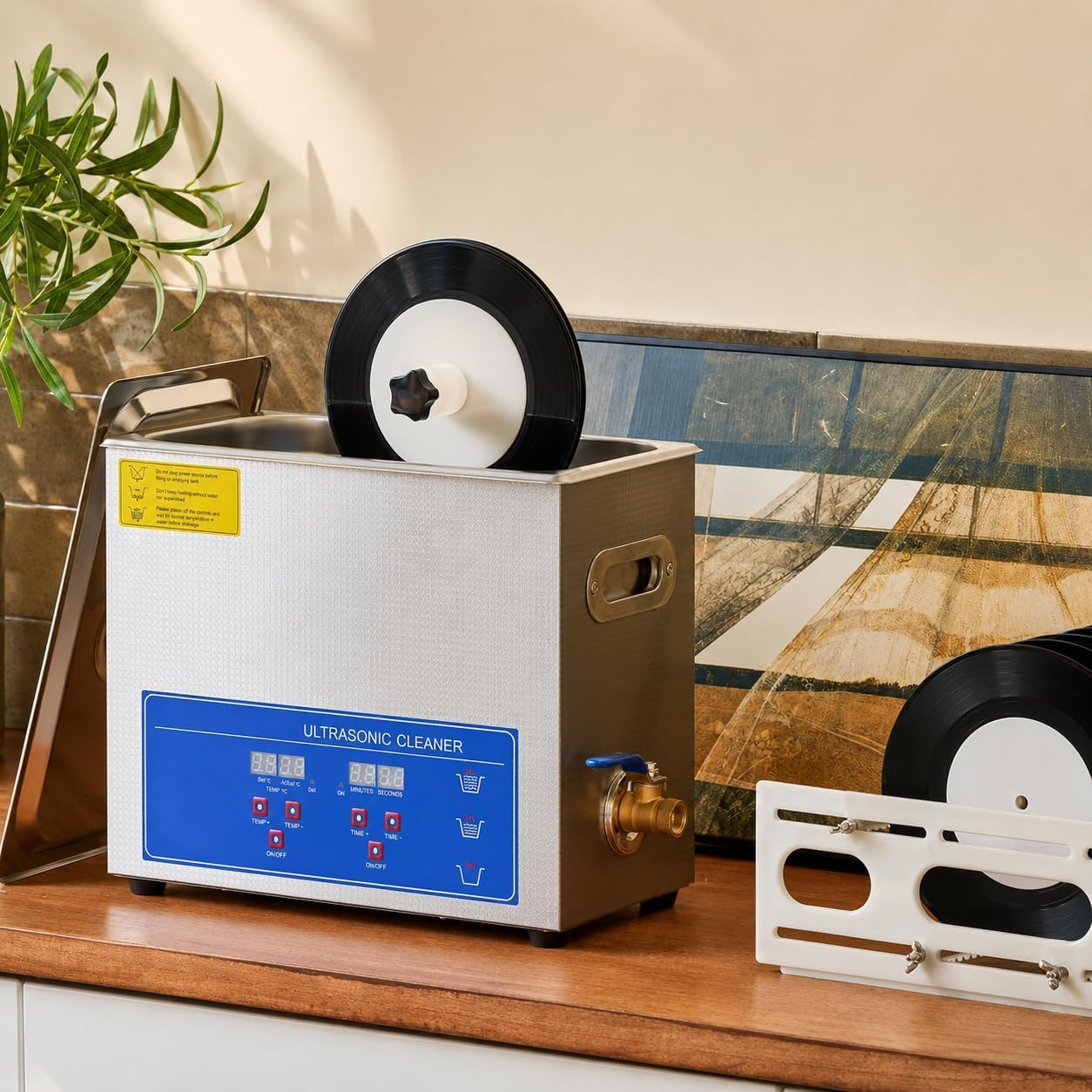 Pulitore per dischi in vinile ultra per 8 LP, macchina automatica per la pulizia su entrambi i lati, con timer da 0 a 30 minuti, cura efficiente del vinile per amanti della musica e collezionisti