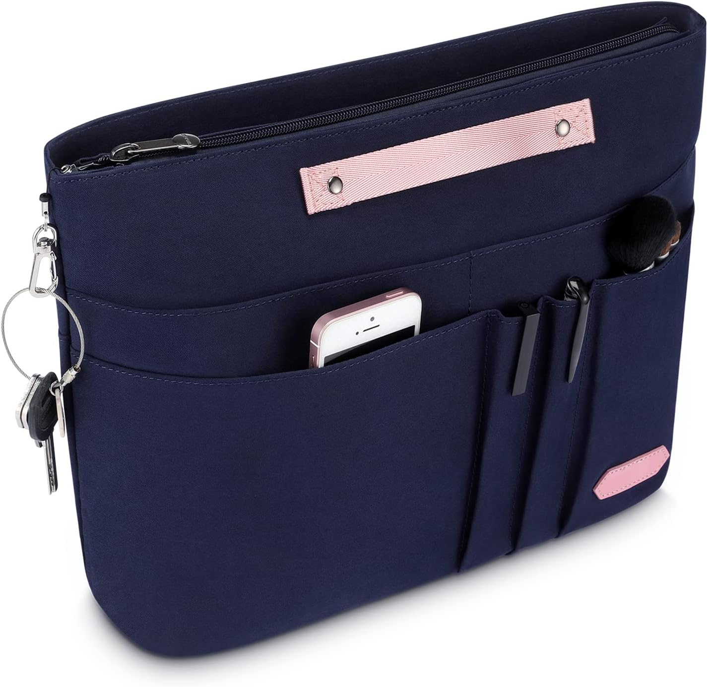 HyFanStr Purse Organizer Insert for Handbags,Tote Bag Organizer Insert Zipper Bag for Women, Handbag Organizer Inside Liner with 15 Pockets - Image 6