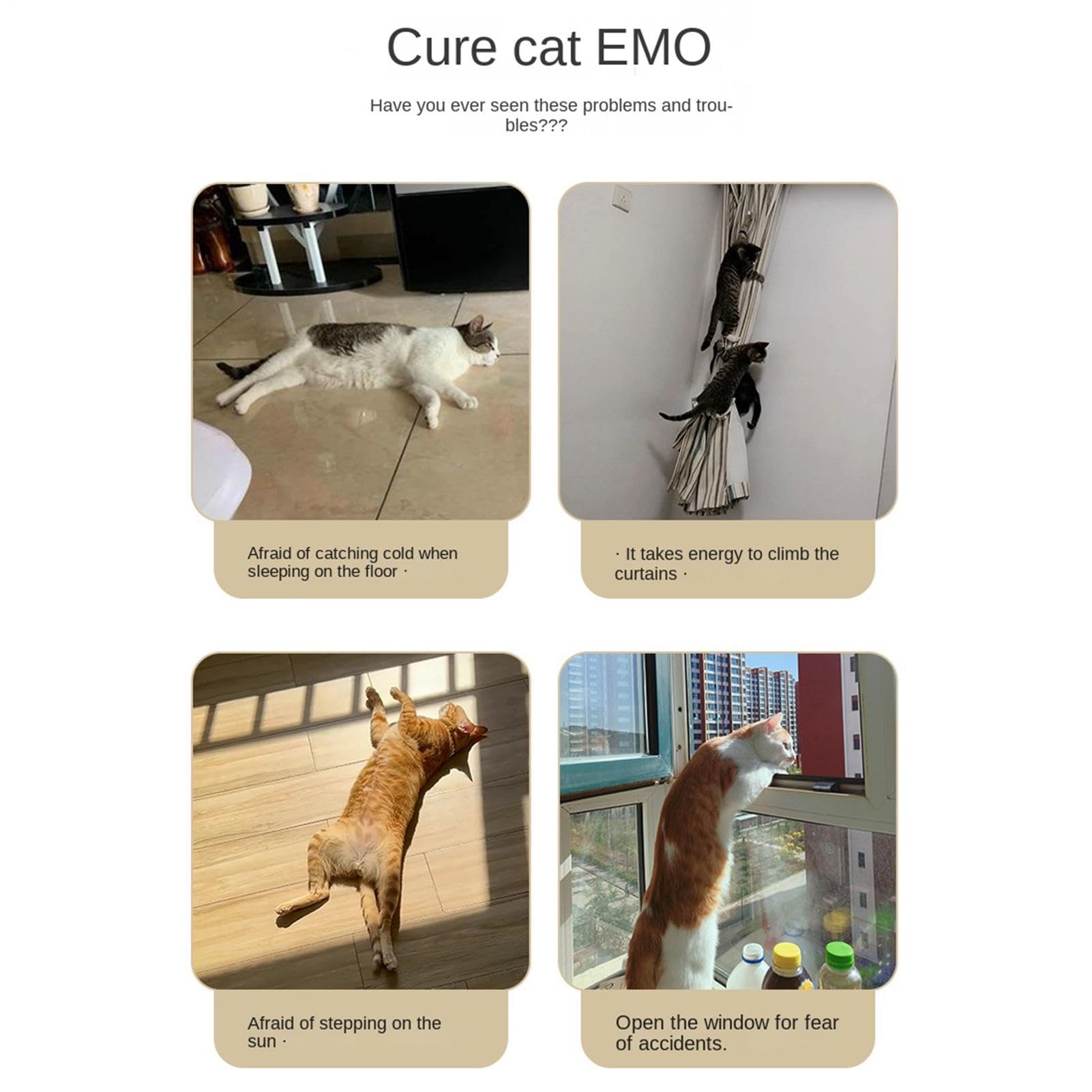 Cama de Ventana para Gatos Repisa Madera Doble Capa | Estante Grande Para Hamaca De Gato En Ventana Para Tomar el Sol, Escalar y Jugar en Alféizar, Mesita de Noche, Cajón o en el