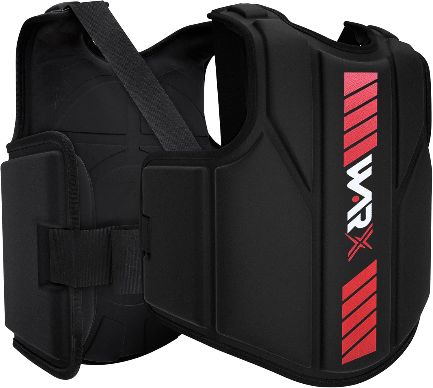 WARX Chest Guard, MMA Kickboxing Muay Thai Boxing Body Protector, Sparring Training Heavy Punching, Adjustable Strike Shield, Martial Arts Upper Body Ribs Protection Pad, Taekwondo Vest (L/XL)