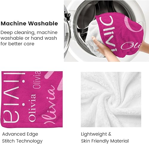 Miniatura 6 de Esthqetic Mantas personalizadas para niños y adultos, mantas personalizadas con nombres, manta personalizada con nombre de franela para Navidad,