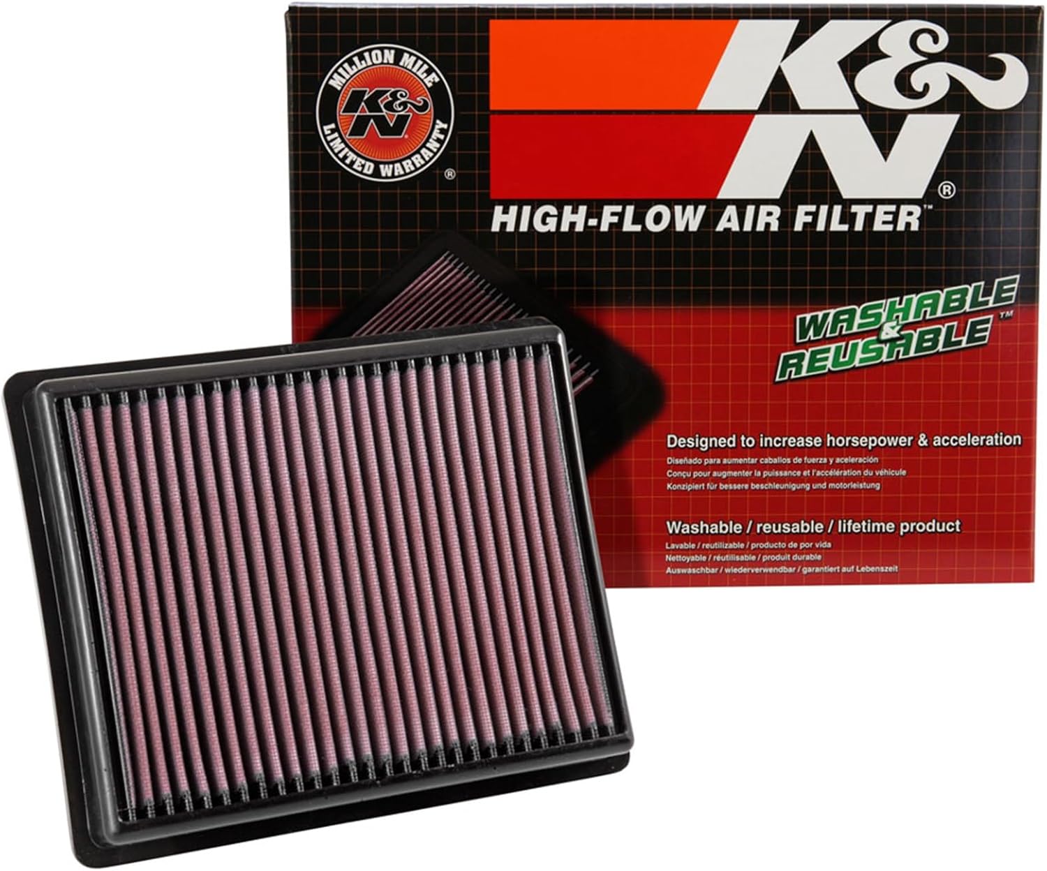 K&N Engine Air Filter: Increase Power & Towing, Washable, Premium, Replacement Air Filter: Compatible with 2014-2019 FIAT/OPEL/RENAULT/NISSAN (Talento II, Vivaro B, Trafic III, NV300), 33-3054