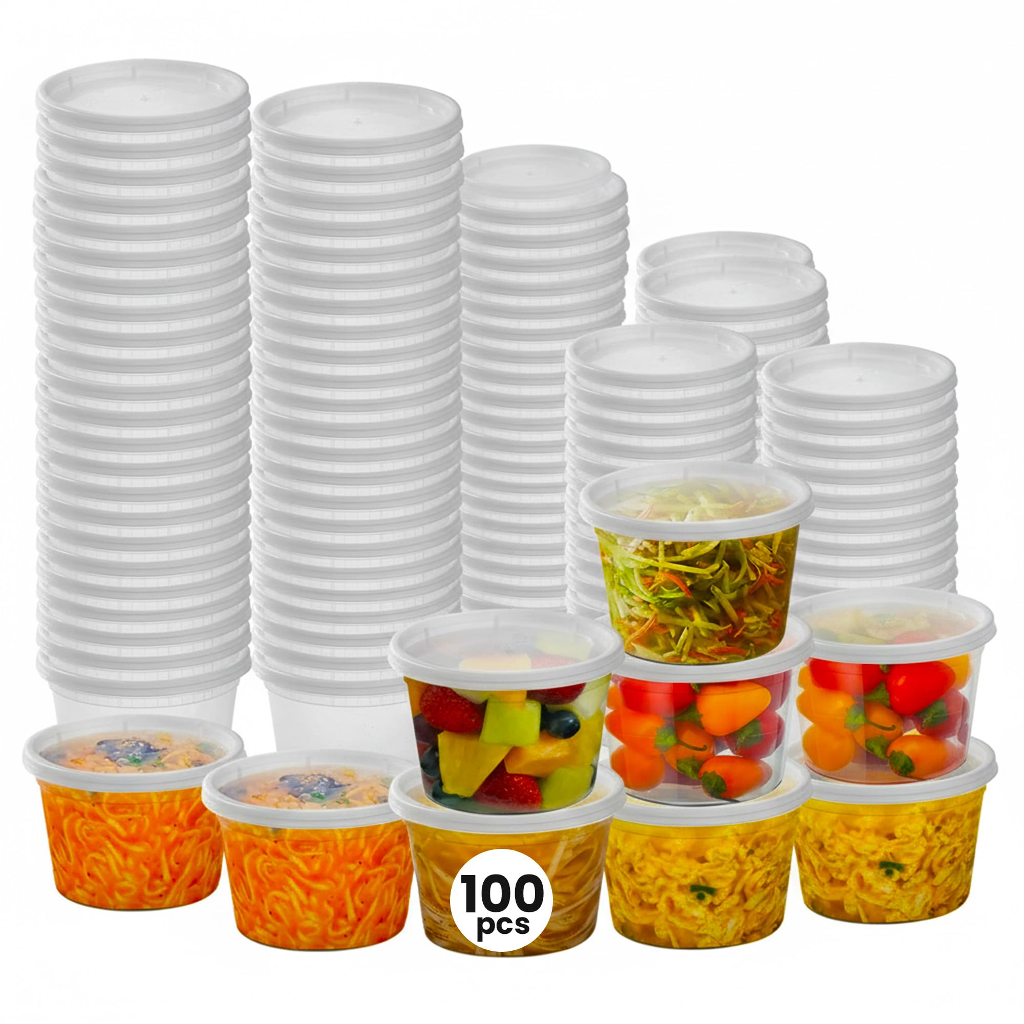 SQUATZ 16 oz Microwavable Soup Containers with Lids – Leak-Proof,...