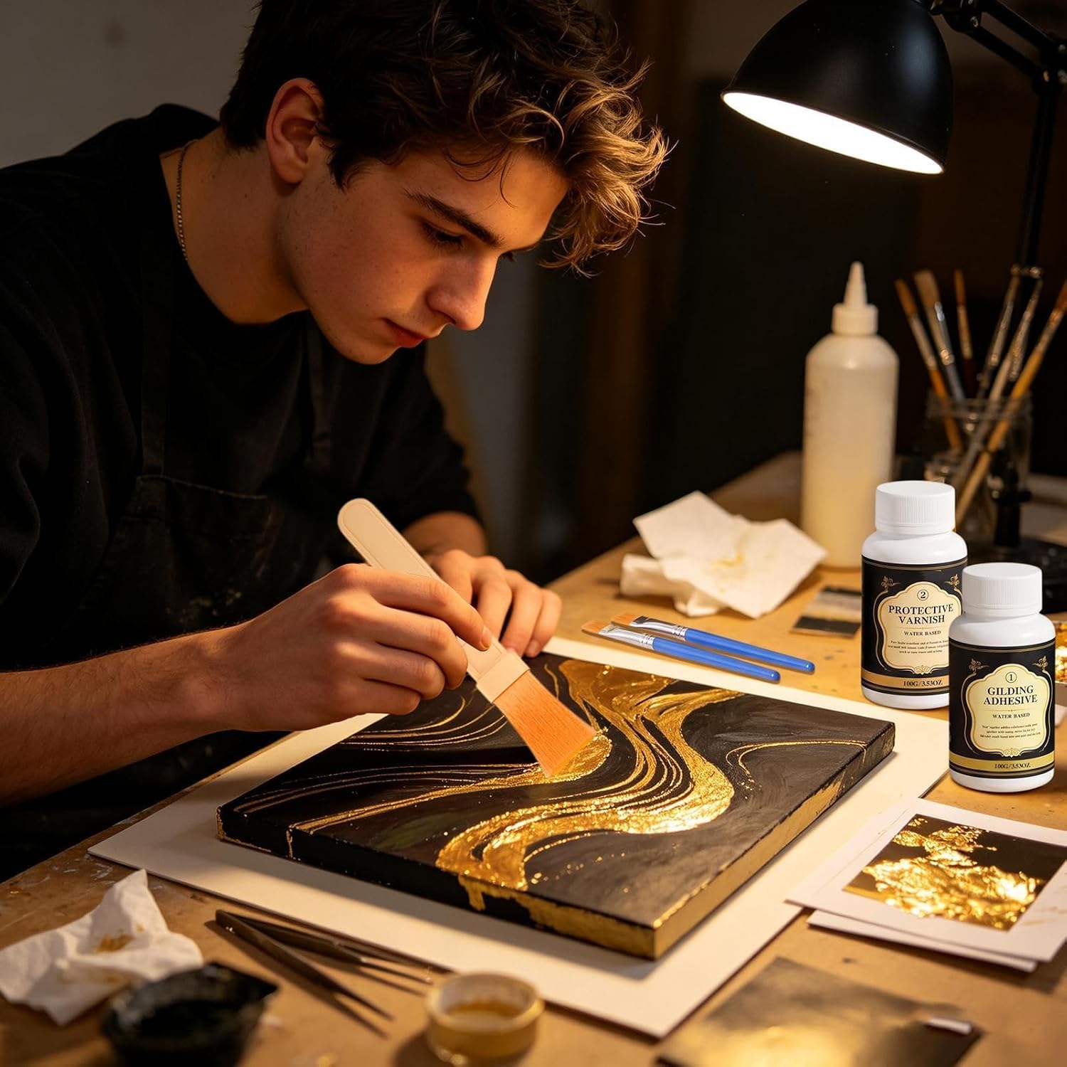Gilding Adhesive, Bond Gold Leaf with Long Lasting Water Based Formula