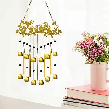 Bird Wind Chimes for Outside - Hummingbird on Branch Metal Windchimes Indoors Window Hanging Garden Patio Yard Porch Home Decor Soothing Tones Memorial Birthday Festival Gifts for Women, Mom, Unisex
