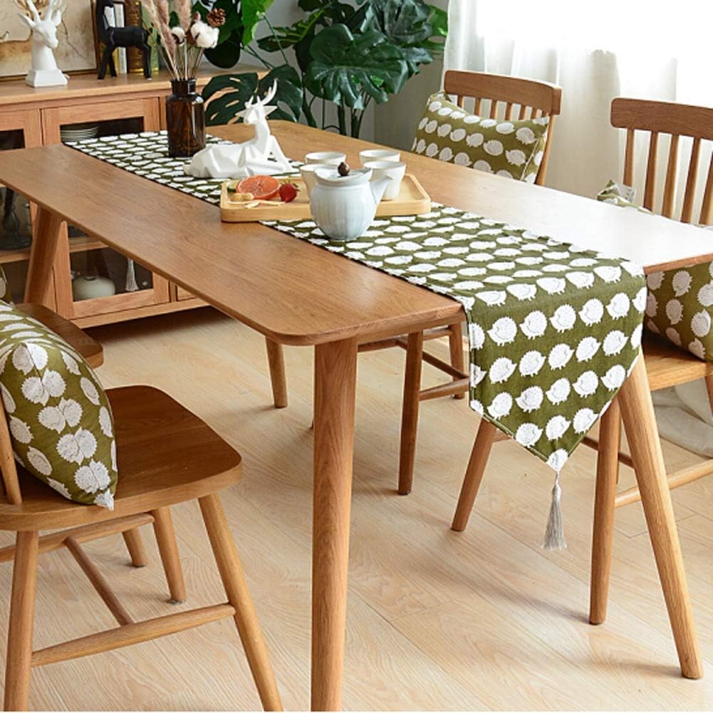 AGYH Modern Simple Shoe Cabinet Table Flag Coffee Table Dining Table TV Cabinet Tablecloth Small White Bear Table mat 30 * 100cm (Color : Small Hedgehog, Size : 30 * 210cm)