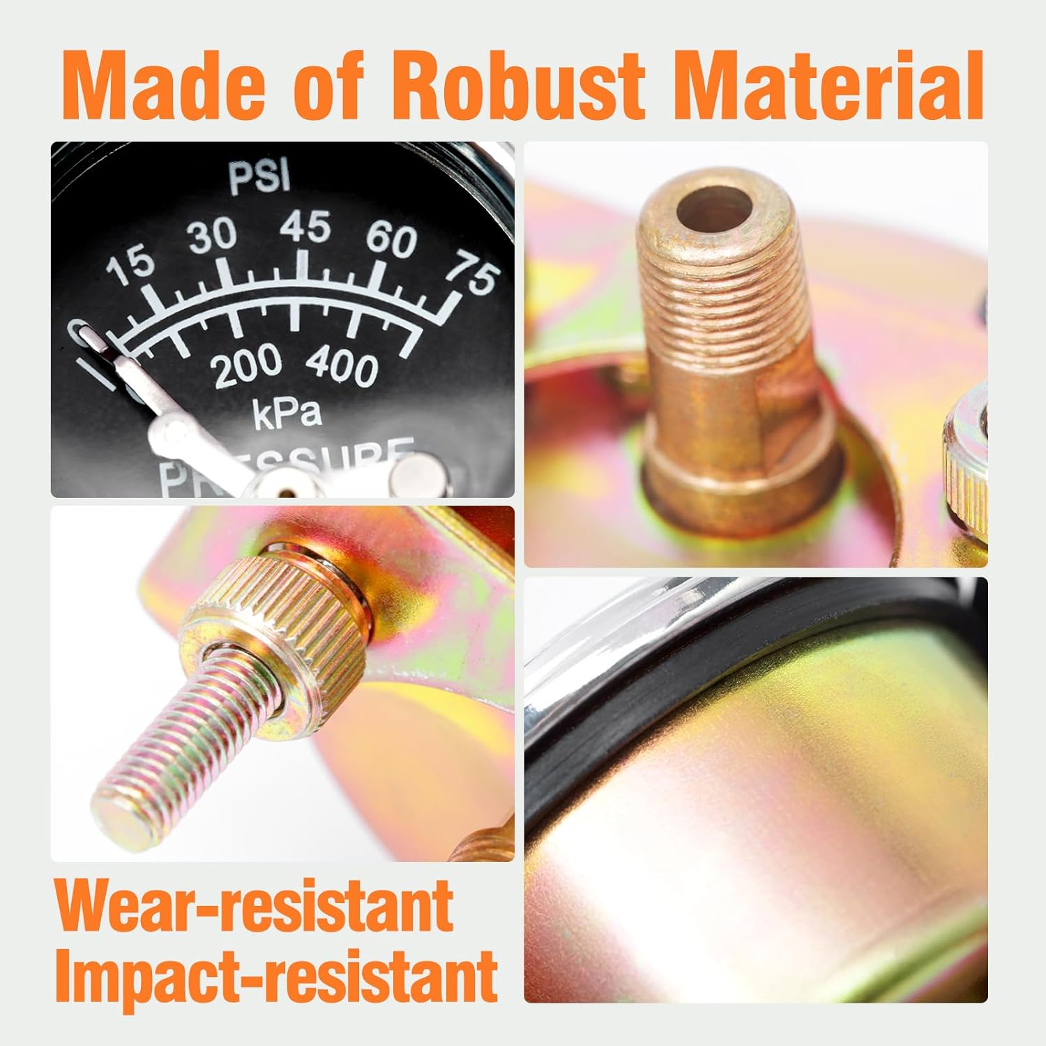 05703110 Pressure Switch Gauge Compatible with Murphy Replace 20P-75 3N2780, 0-75 PSI