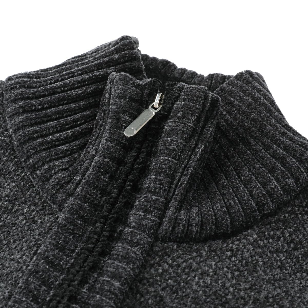 Allthemen Cardigan da Uomo Spesso con Collo Alto e Cerniera Lavorato a Maglia Sweater con Maniche Lunghe in Lana e Cotone
