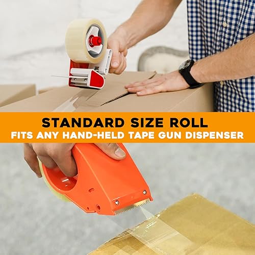 Miniatura 7 de Cinta de embalaje transparente resistente de 110 yardas por rollo (36 rollos) - 2 pulgadas de ancho 1.8 mil de grosor, cinta adhesiva resistente a