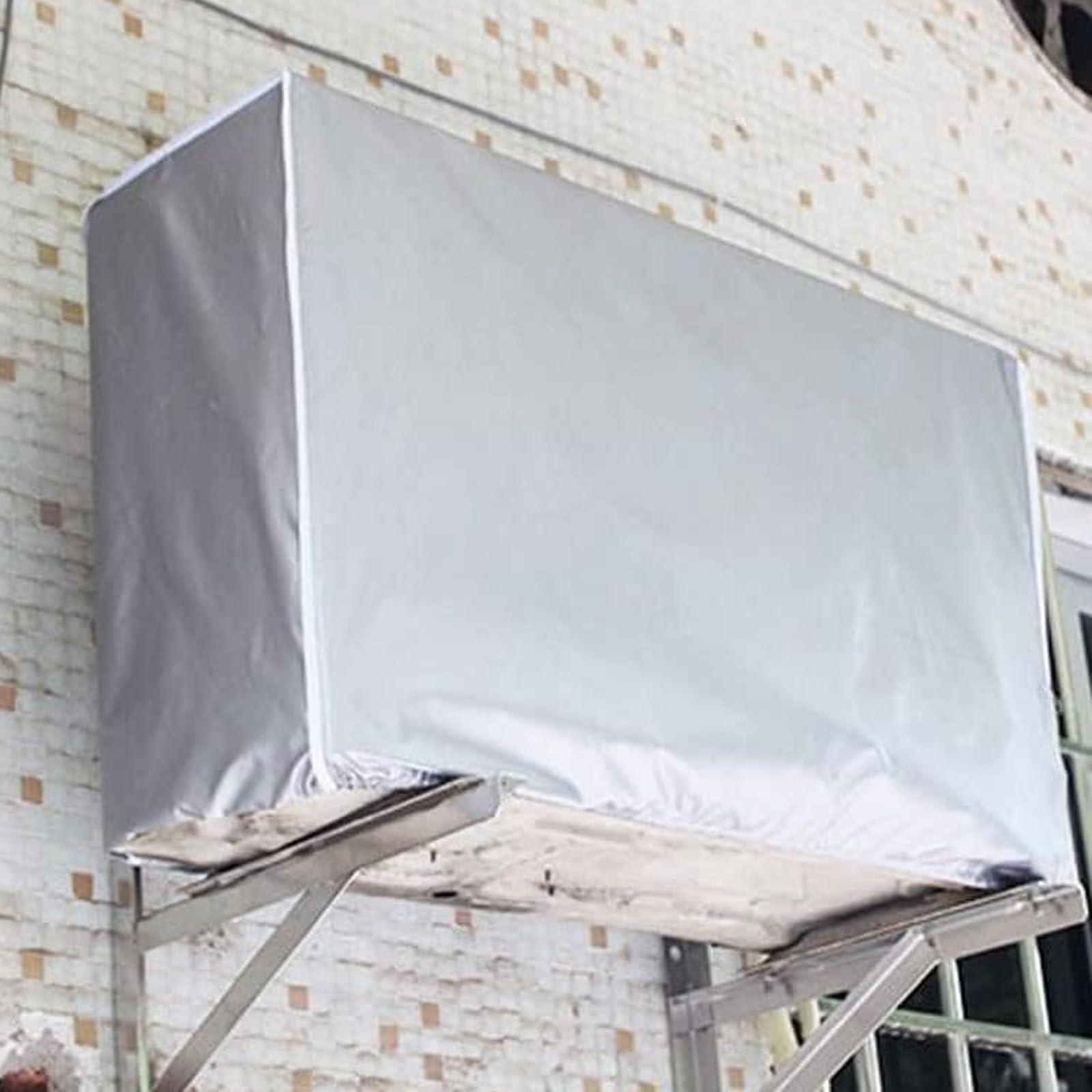 Coperchio del Climatizzatore, Copertura del Condizionatore D'aria, Copertura Condizionatore Esterno, Outdoor condizionatore d' aria copertura impermeabile, Impermeabile (D'argento) (94*40*73CM)