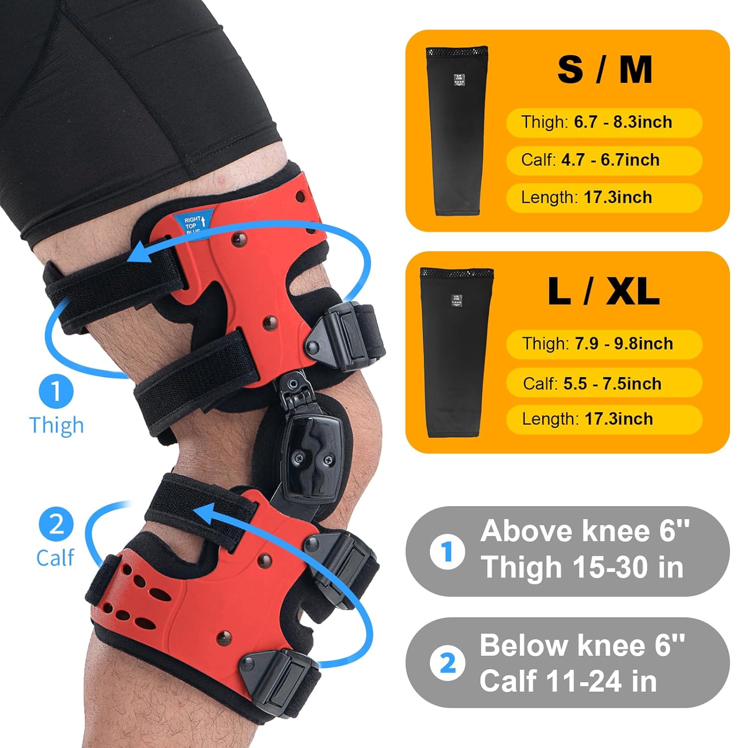 OA Unloader Knee Brace with Sleeves and Anti-Strap for Osteoarthritis, Load Rheumatoid Arthritis, Bone on Bone Offloader, Cartilage Repair, Degeneration, Lateral Unloader Knee Brace (Red R)
