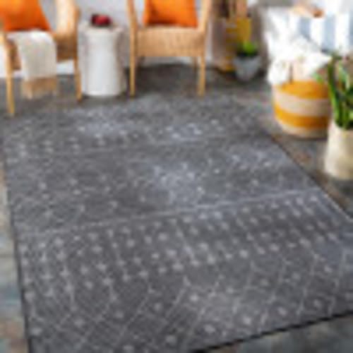 Artistic Weavers Riva Outdoor Global Area Alfombra de 2 pies 6 pulgadas x 7 pies 3 pulgadas, gris oscuro