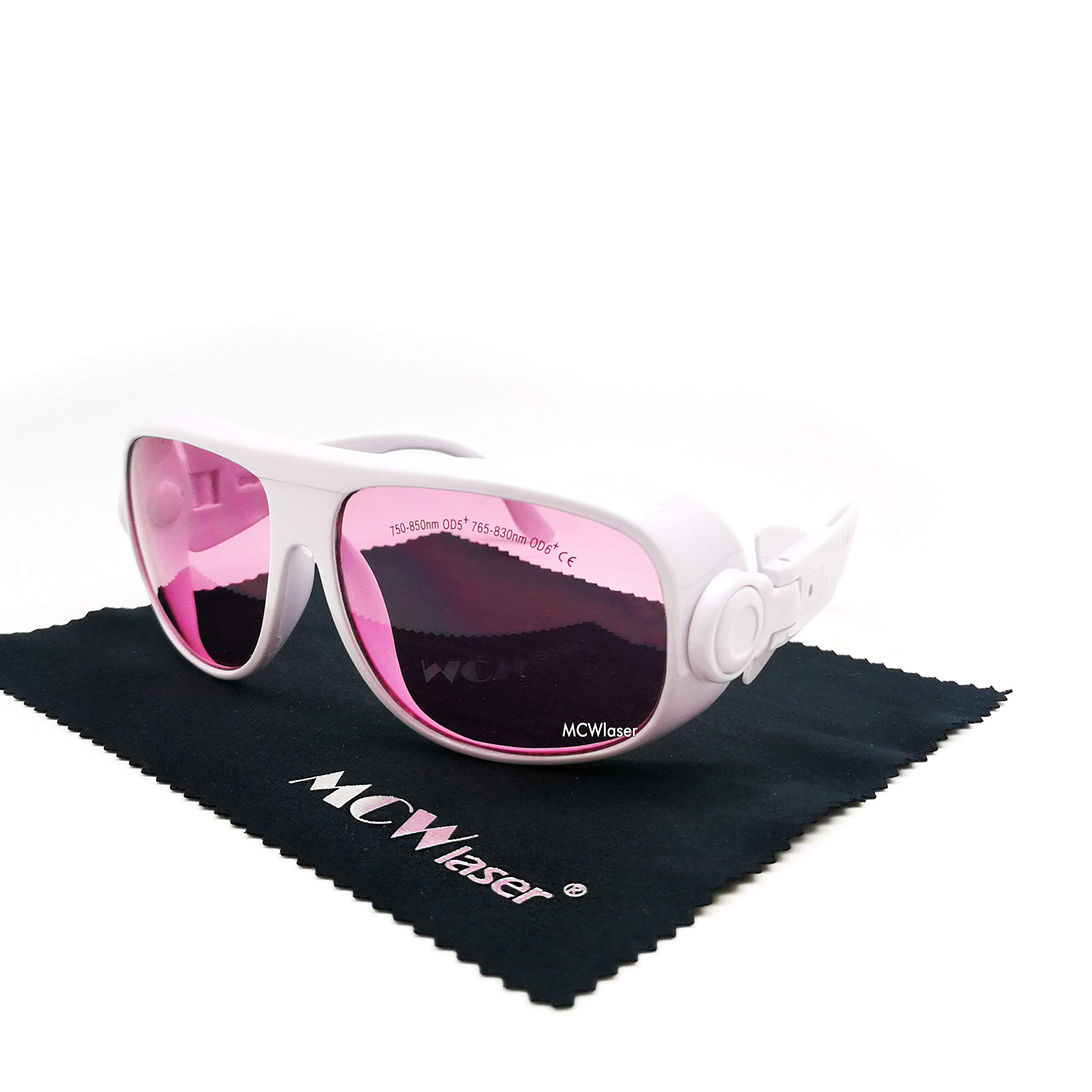 MCWlaser Gafas de Seguridad Láser 750-850 y 765-830nm Gafas Protección Típico para 755nm 808nm Tipo de absorción EP-18
