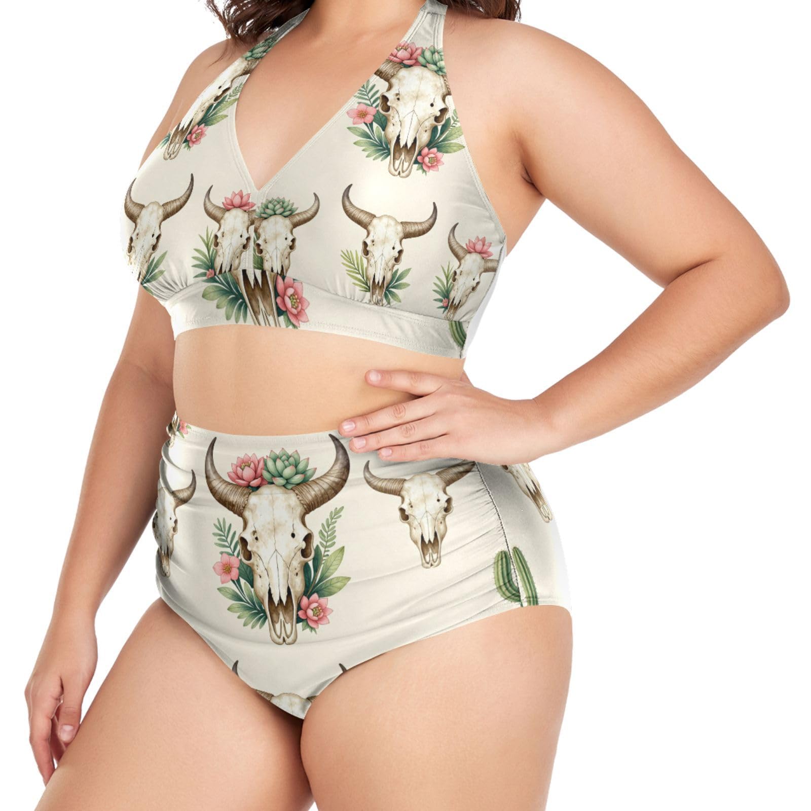 FRODOTGV Curvy damskie dwuczęściowe zestawy kąpielowe L-4XL