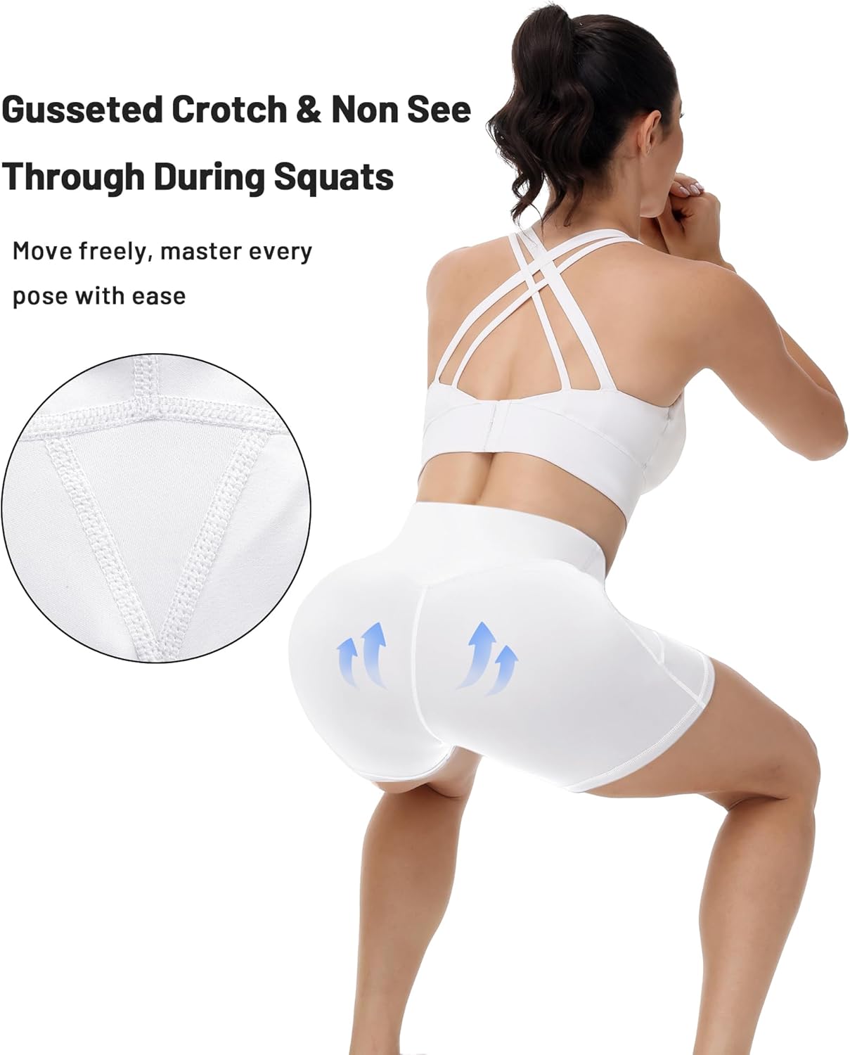 Runhit Biker Shorts Women with Pockets - 8''/5''/3'' High Waisted Yoga Workout Gym Spandex Tummy Control Shorts - Image 3