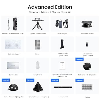 Revopoint MetroX 3D Scanner, Blue Laser, 4 Modes, for 3D Printing, Advanced