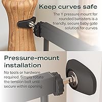 Vista 6 de Cumbor Puerta de bebé extra alta de 36 pulgadas para escaleras, puerta para perros de 29.7-40.6 pulgadas de ancho para puertas, puertas de mascotas