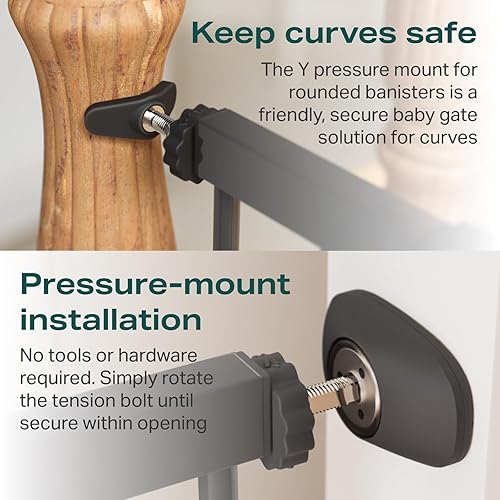 Miniatura 6 de Moms Choice Awards Winner-Cumbor 295-406 Width Pressure or Hardware Mounted Auto Close Safety Baby Gate Durable Extra Wide Dog Gate for Stairs