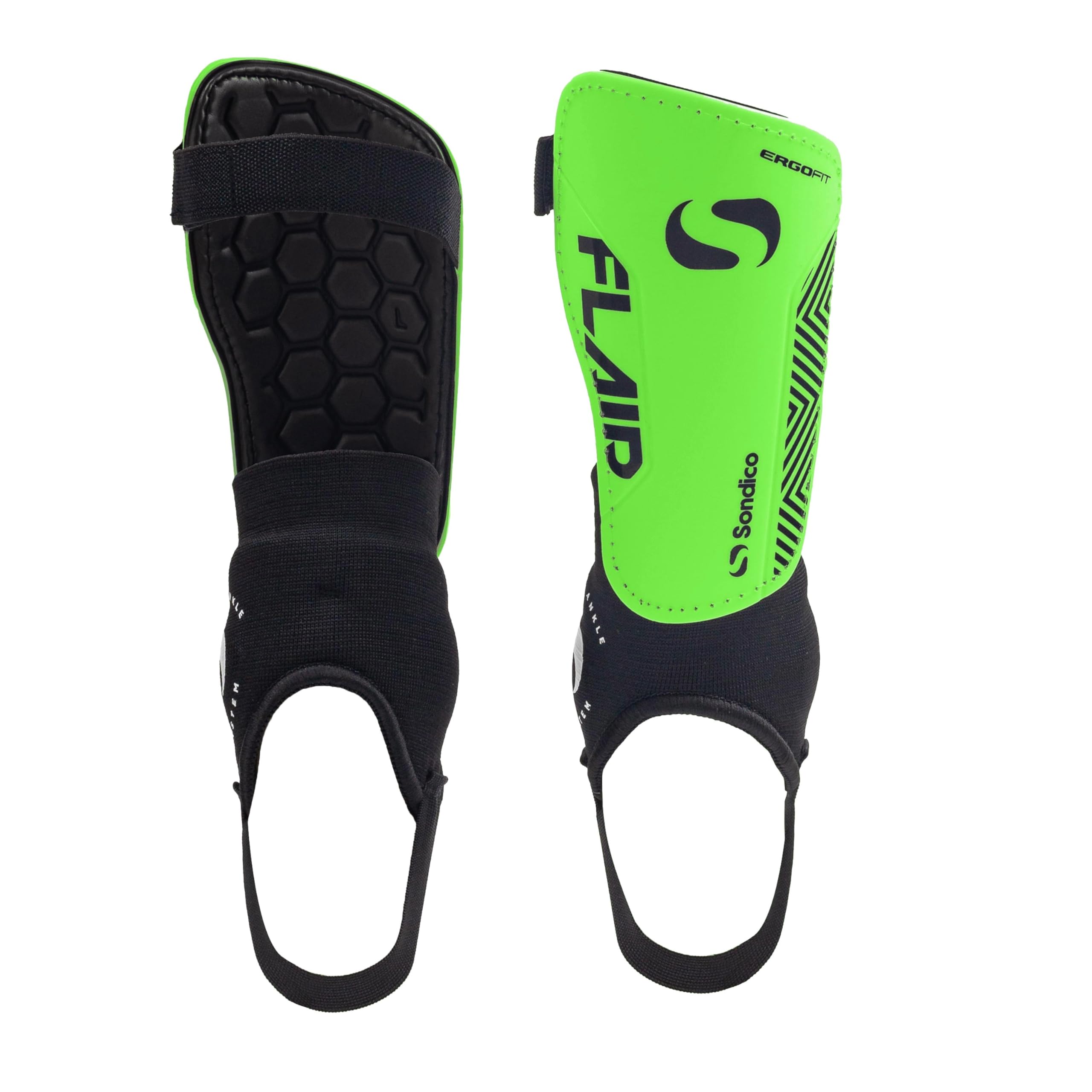Sondico Ankle Shinguards Green/black Junior (S)