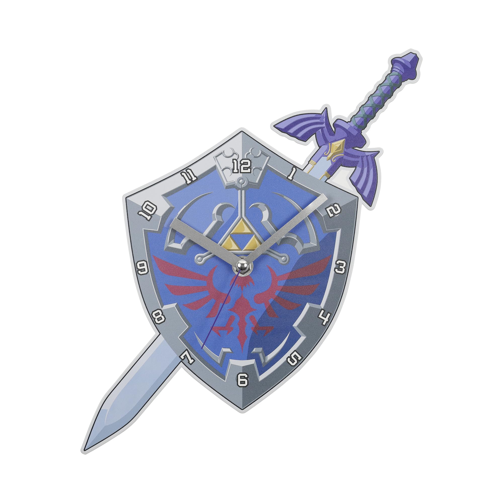 Disney Zelda Blue and Silver Shield and Sword Shaped Wall Clock GLZ3037