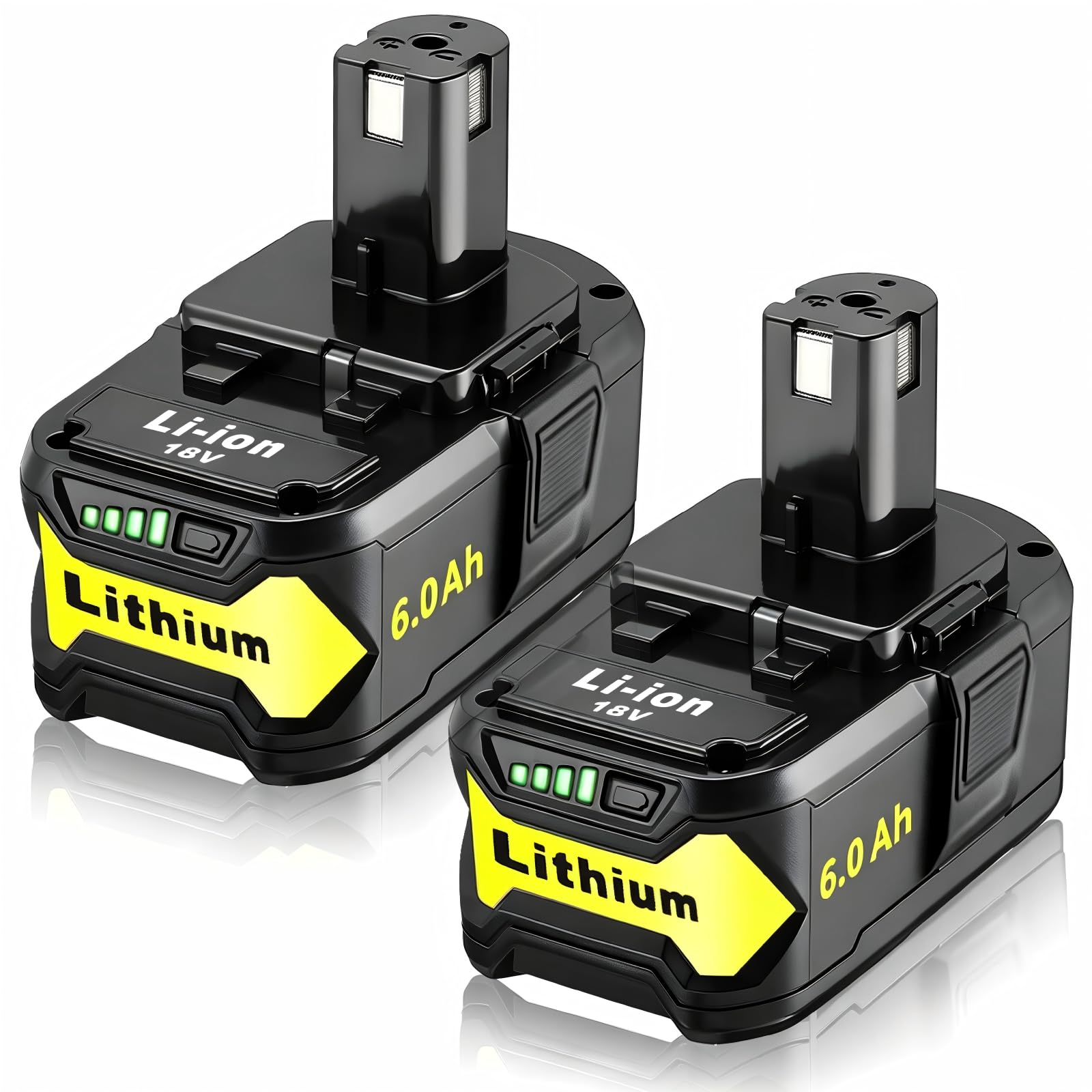 Paquete de 2 baterías de repuesto de alta capacidad de 8000 mAh para batería Ryobi de 18 V, compatible con herramientas eléctricas inalámbricas y cargador Ryobi de 18 V ONE+