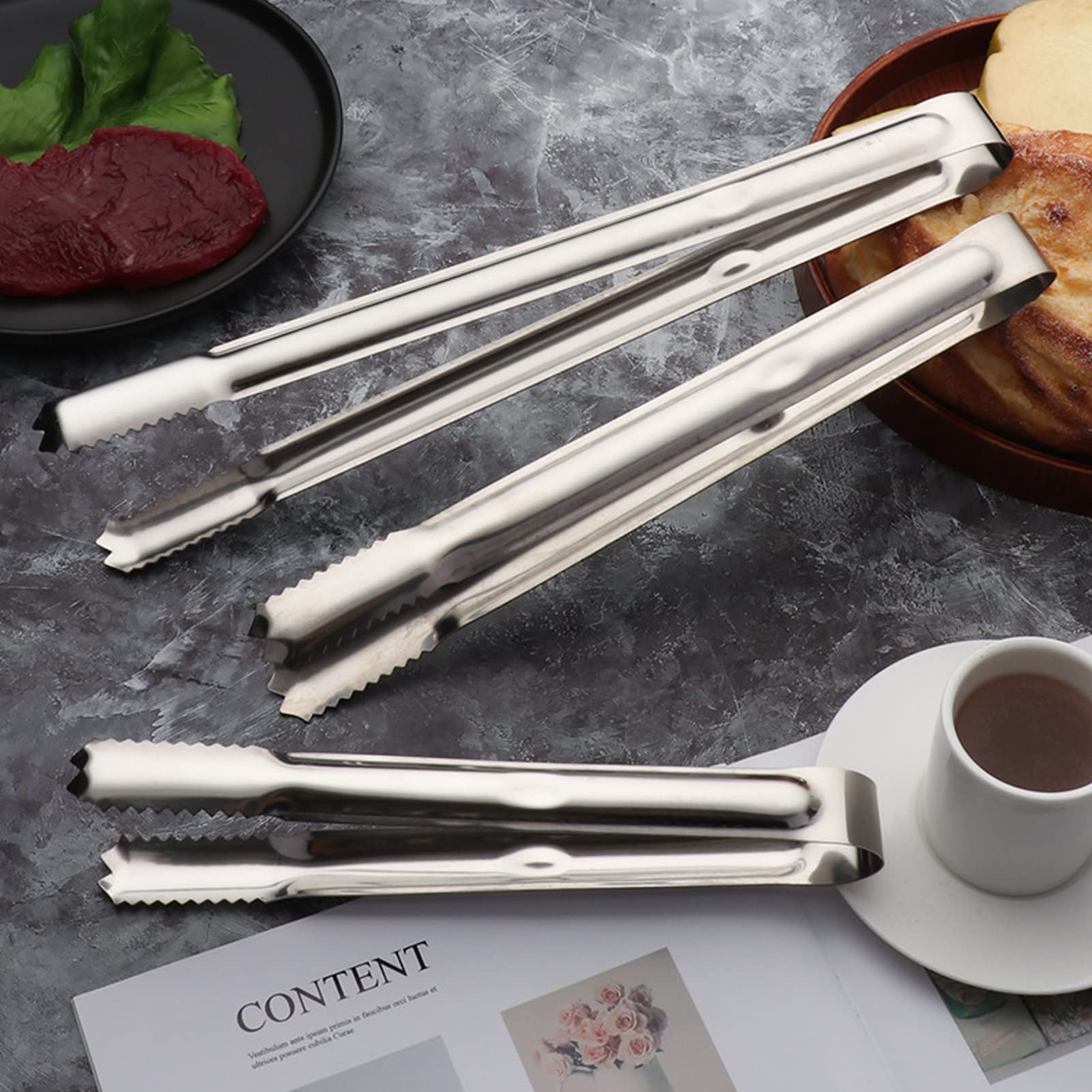 10 Pinze Per Ghiaccio In Acciaio Inox - Per Buffet, Bar E Cucina - Foto 7