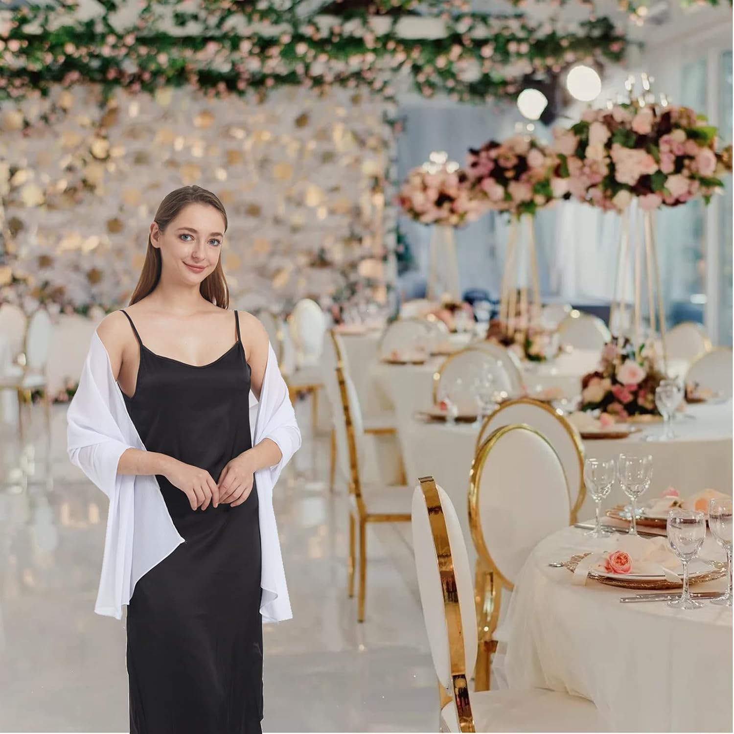 Ciormis Chiffon Shawl Wraps Scarves Lightweight for Women Evening Dresses Wedding Bridesmaid or Formal Occasions