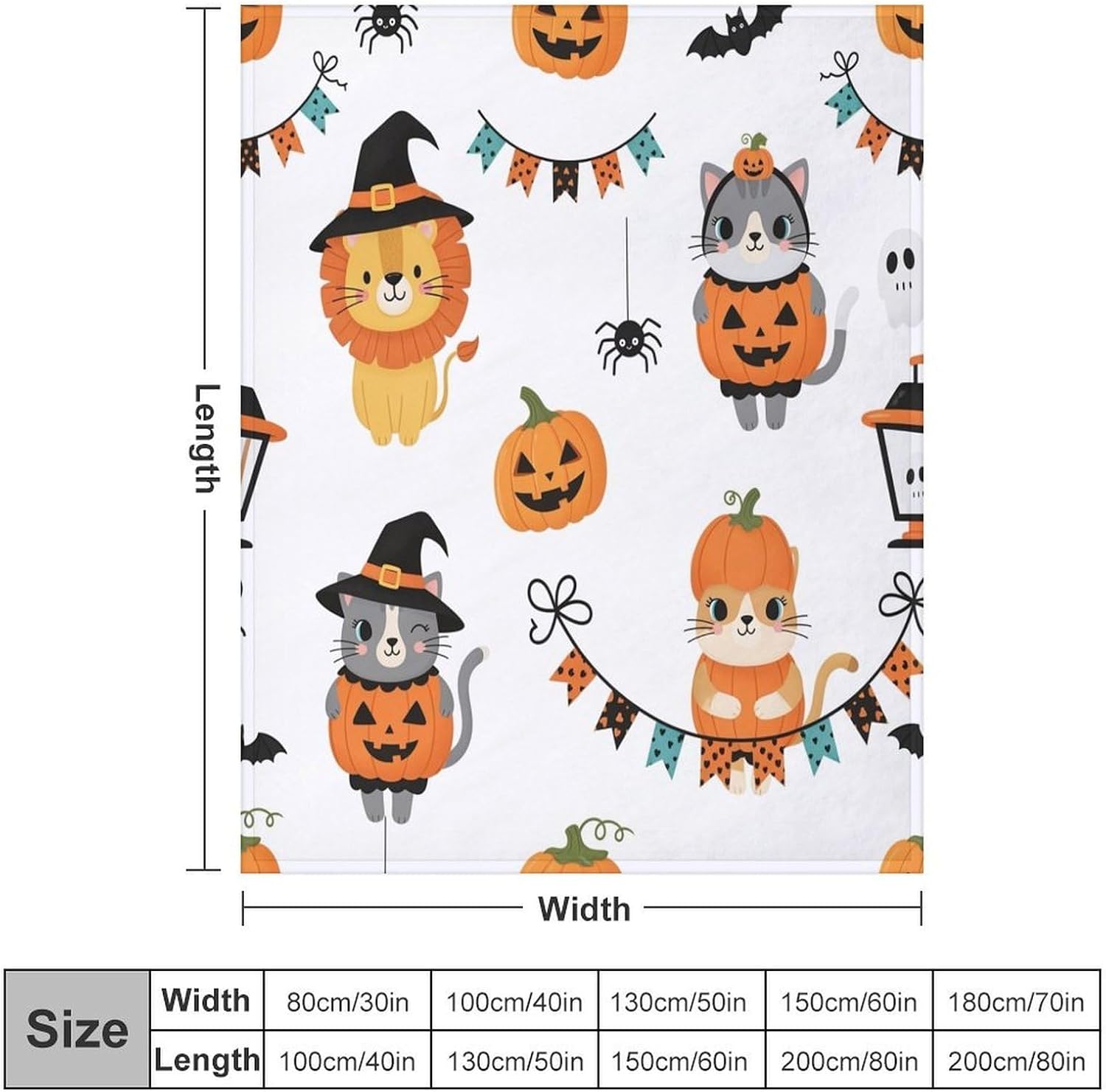 Cute Halloween Animals Costumes Flannel Throw Blankets Soft Lightweight Fuzzy Plush Decor Blankets and Throws for Couch Sofa Bed 50"x60"