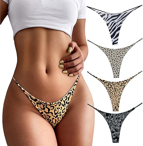 Aogda Tanga para Mujeres Ropa Interior de Algodón Bragas de Tiro Bajo Mujer Tanga G-String