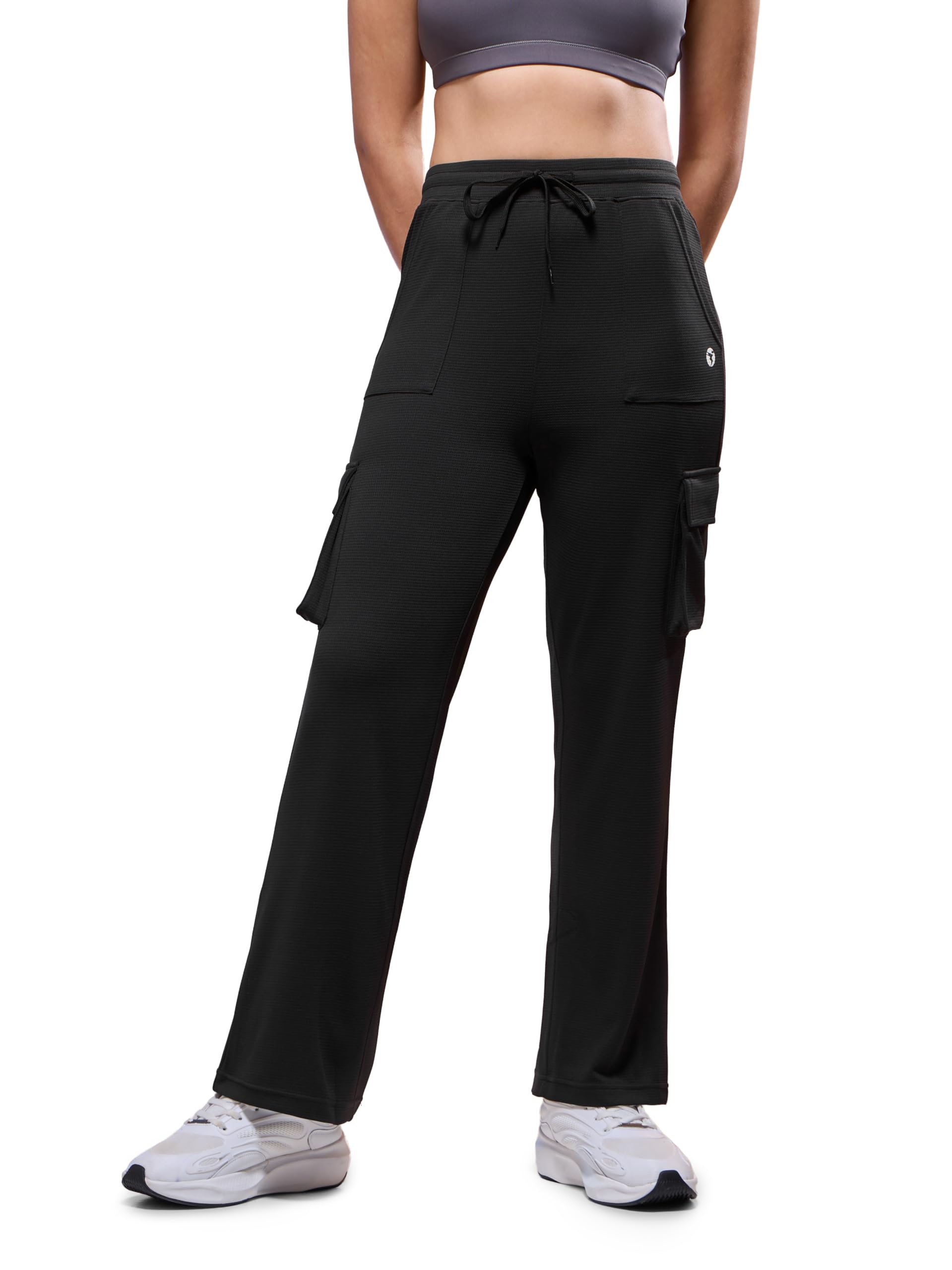 technosport Women's Straight Fit Solid Textured Sports Cargo Pants with Technocool+, Quick Dry for Gym, Sports and Regular Use-picture-15