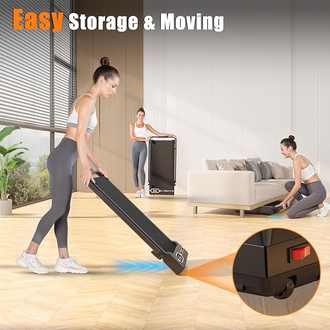 Caminadora Eléctrica Plegable con Inclinación 5% y Barra, Color Negro Claro miniatura 7