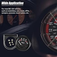 Vista 3 de Voltímetro universal para coche de 12 V, medidor de voltaje, medidor de voltaje universal, voltmetro analógico 12 V, medidor de voltaje de 2.047