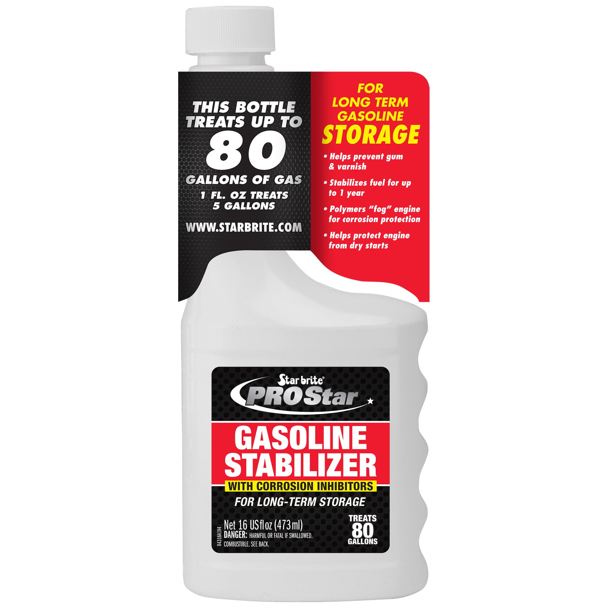 STAR BRITEPRO Star Gasoline Stabilizer - Fog & Protect Stored Engines & Entire Fuel System from Corrosion - Keep Gas Fresh for up to 1 Year - EZ Store EZ Start