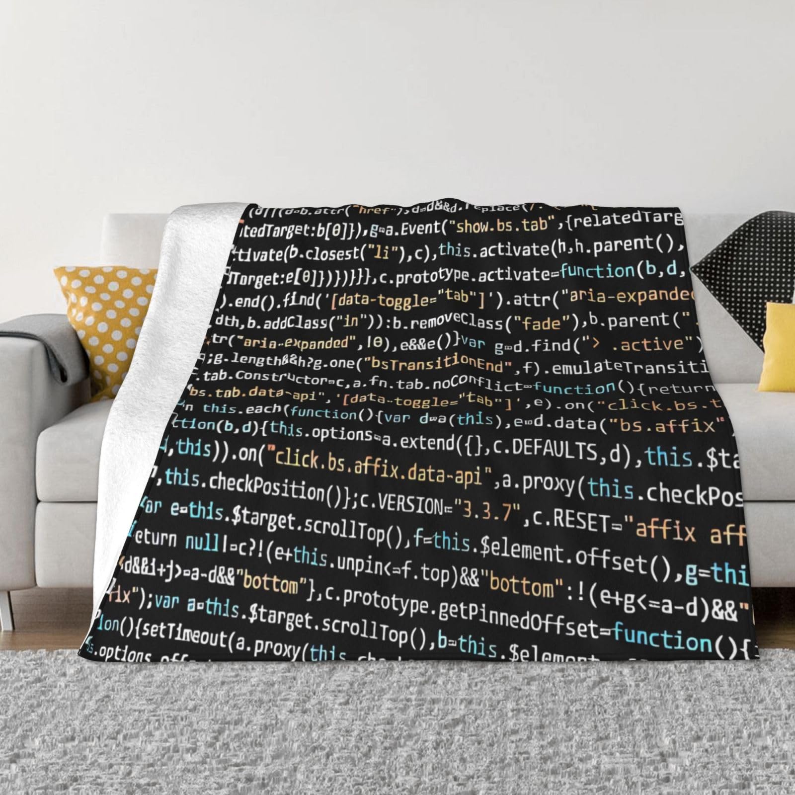 DEHIWI Programmer Programming Code Flannel Fleece Blanket 80"X60" Ultra Soft Warm Cozy Throw Blanket All Season Blankets For Bed Sofa Living Room Outdoor