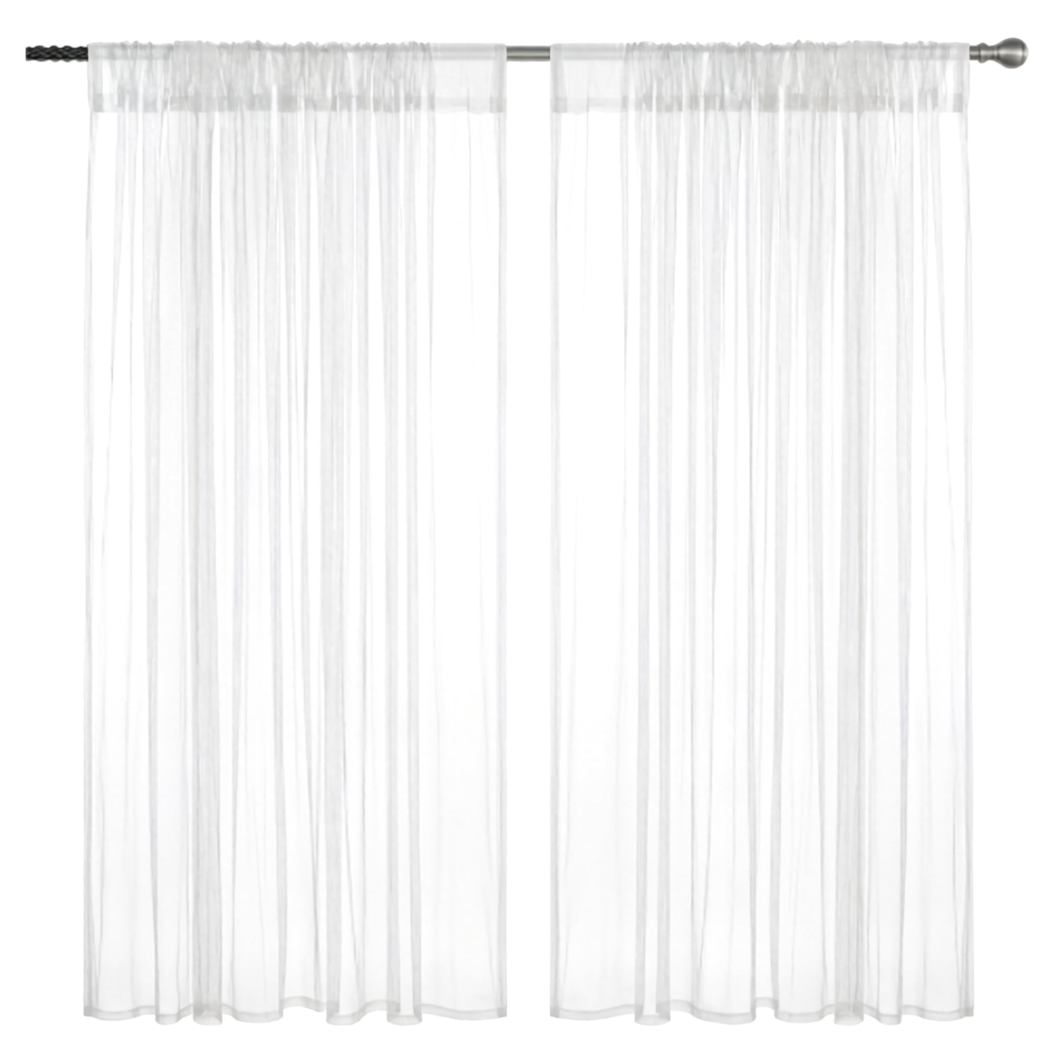 Comebachome Mesh Curtains, 2Pcs Outdoor Gazebo Mesh Curtains, Insect-blocking Breathable Extra Wide Pergola Drape, White, 7.55ft X 9.84ft, Utilisation d'été