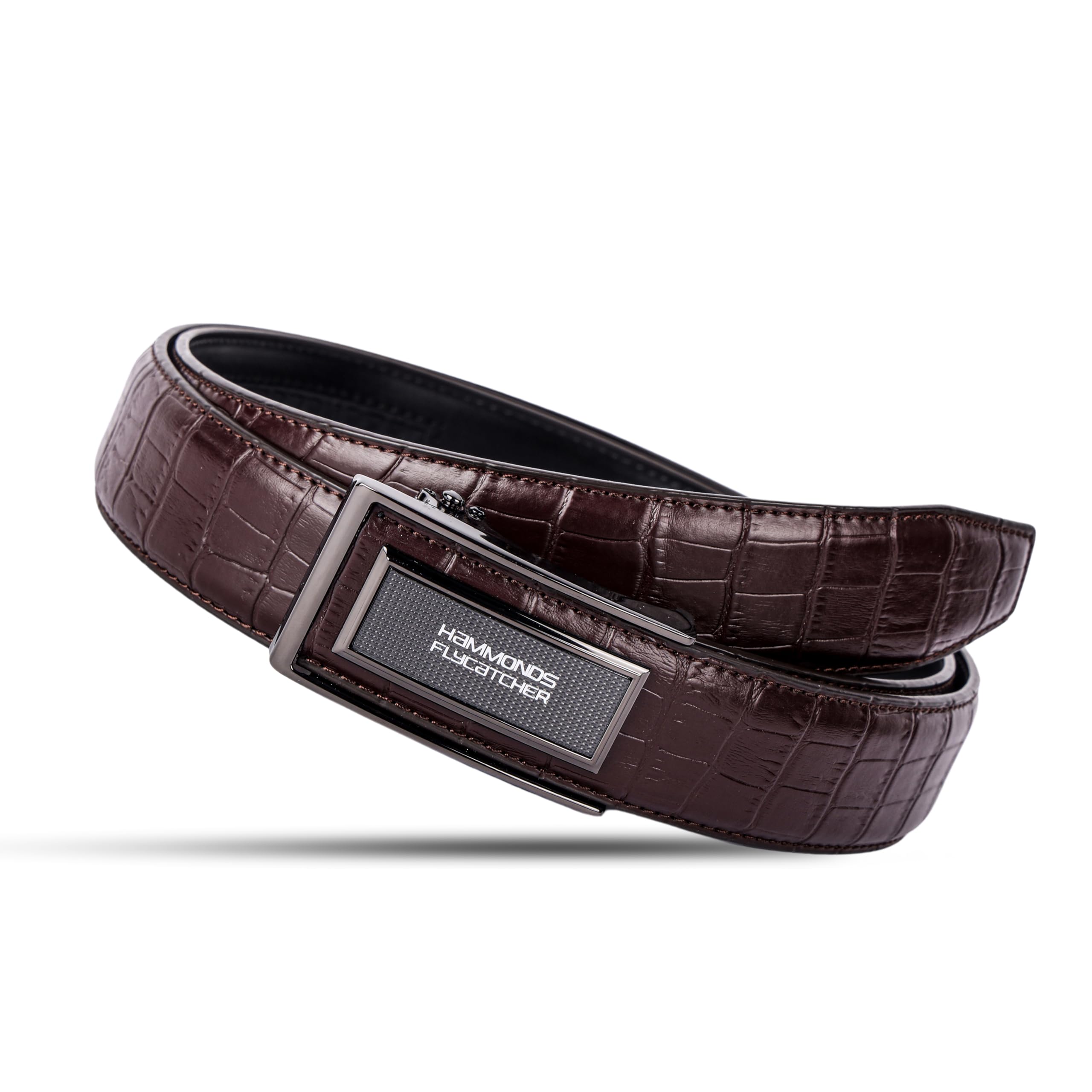 Genuine Leather Belt for Men, Premium Leather Belt with Auto Lock mechanism, Mens Belt Leather Branded with Slide Lock, Stylish Hidden Tail Design for Everyday Wear