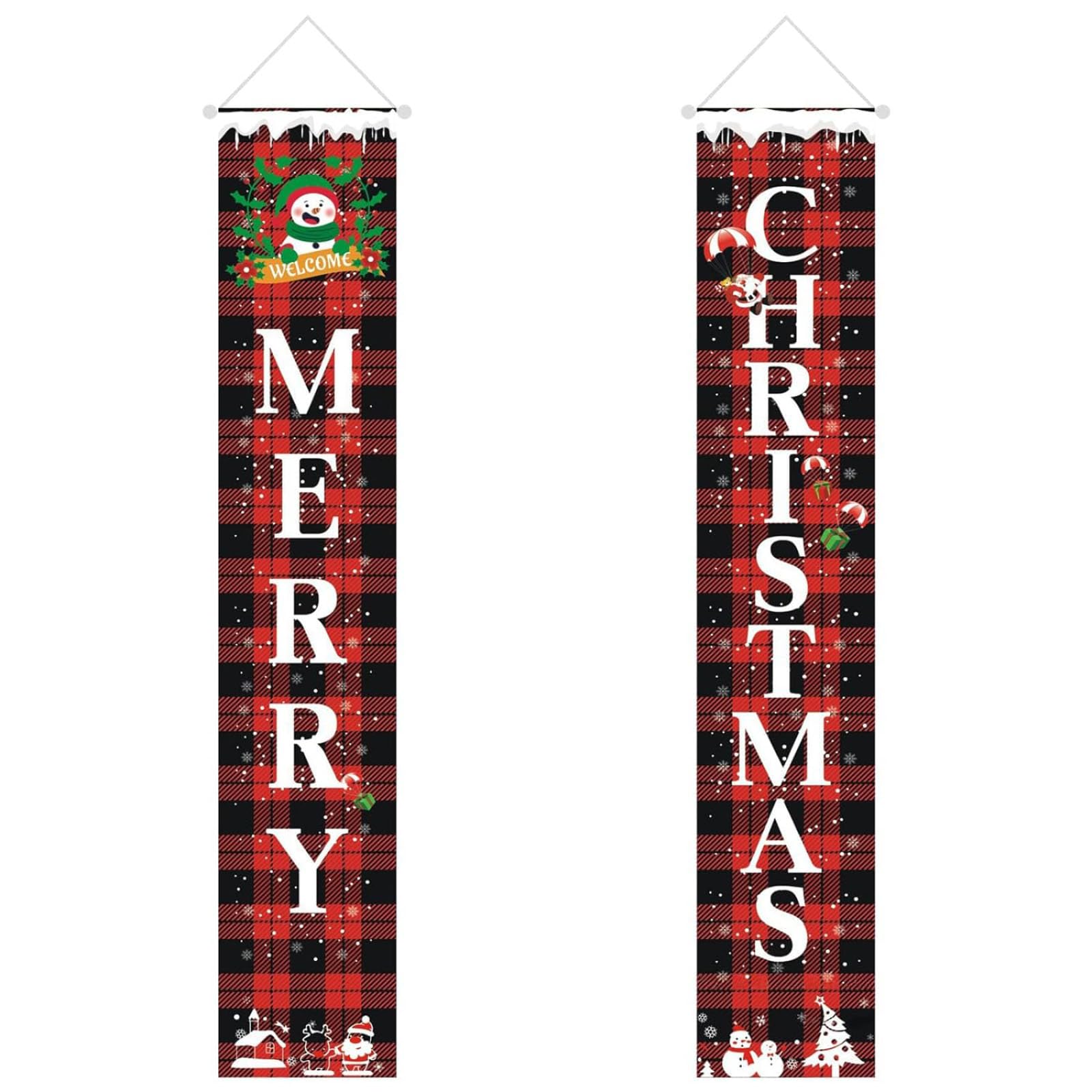 Merry Christmas Banner 32 x 180 cm, decoración navideña americana, decoración de Navidad, decoración de Navidad, decoración de Navidad, decoración de Navidad, figuras exteriores