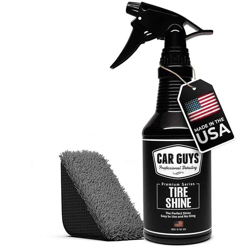 Spray para Brilho de Pneus CarGuys com Aplicador, Acabamento Brilhante ou Acetinado, Frasco de 532 mL