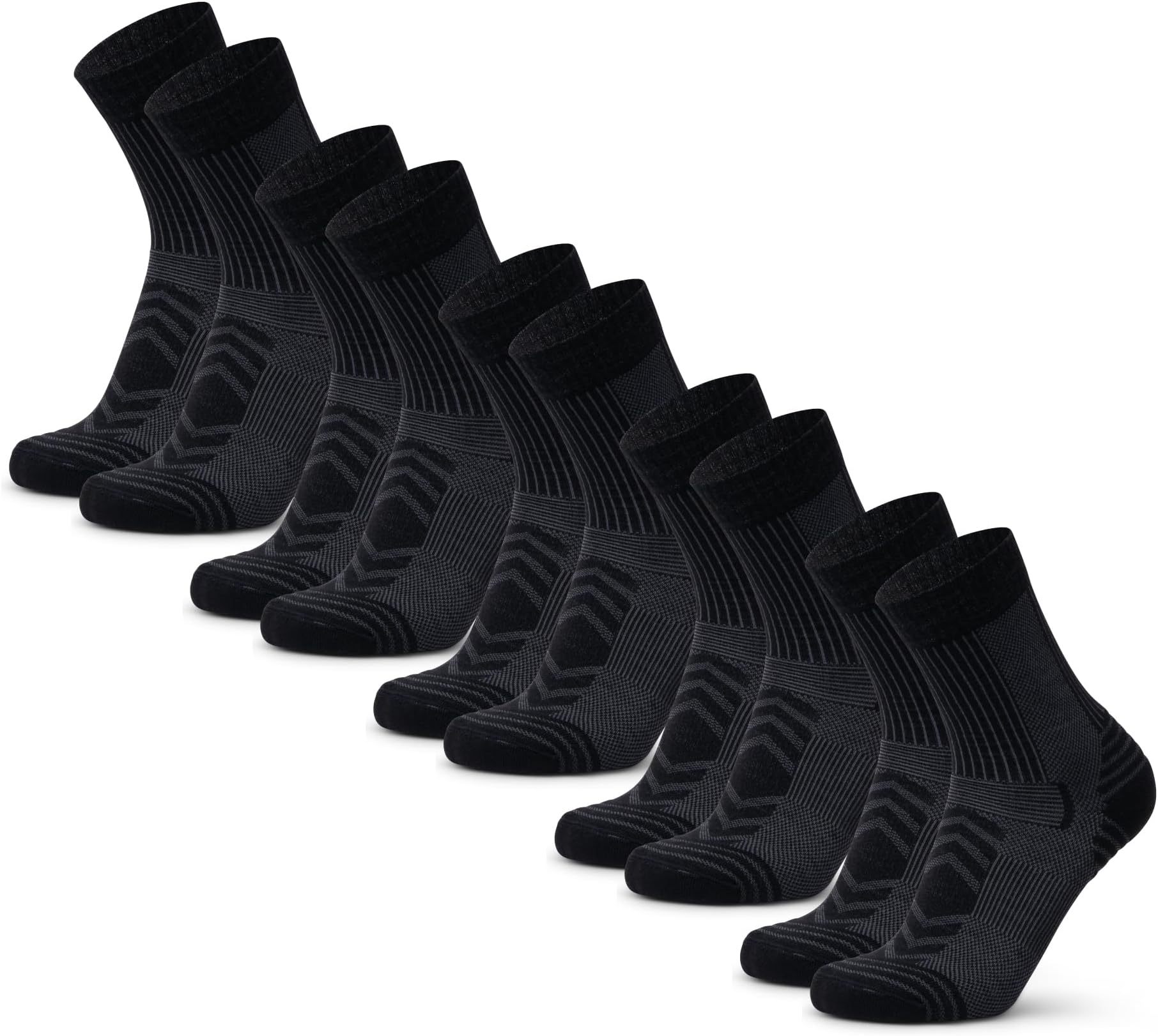 DANISH ENDURANCE Mens Womens Lightweight Merino Wool Hiking Socks Anti Blister 3 Pairs