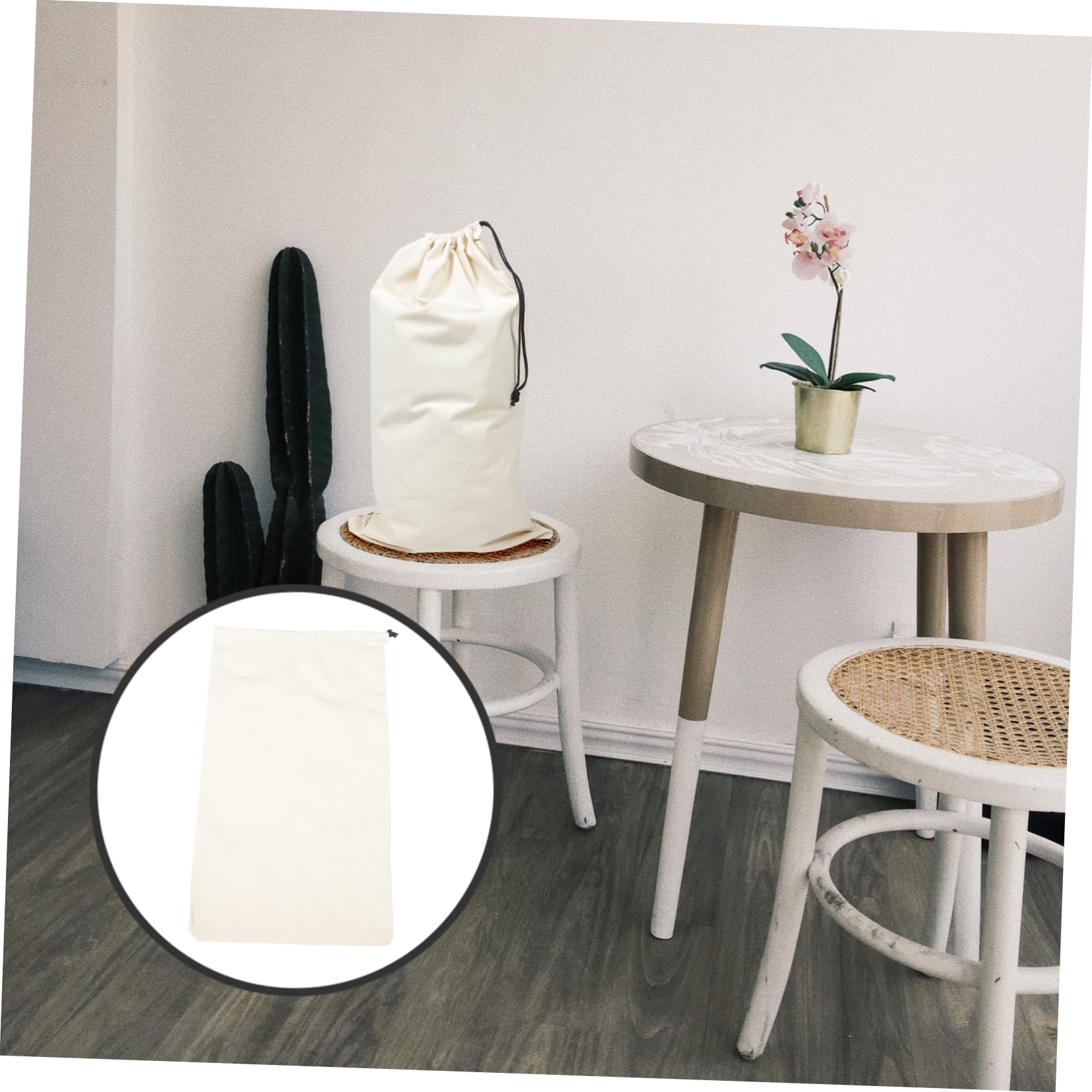 2 Stück Wäschesäcke für Waschmaschine Großer Wäschebeutel mit Kordelzug aus Canvas Weiß Großes Fassungsvermögen für Kleidung und Quilts Reise und Schlafzimmer