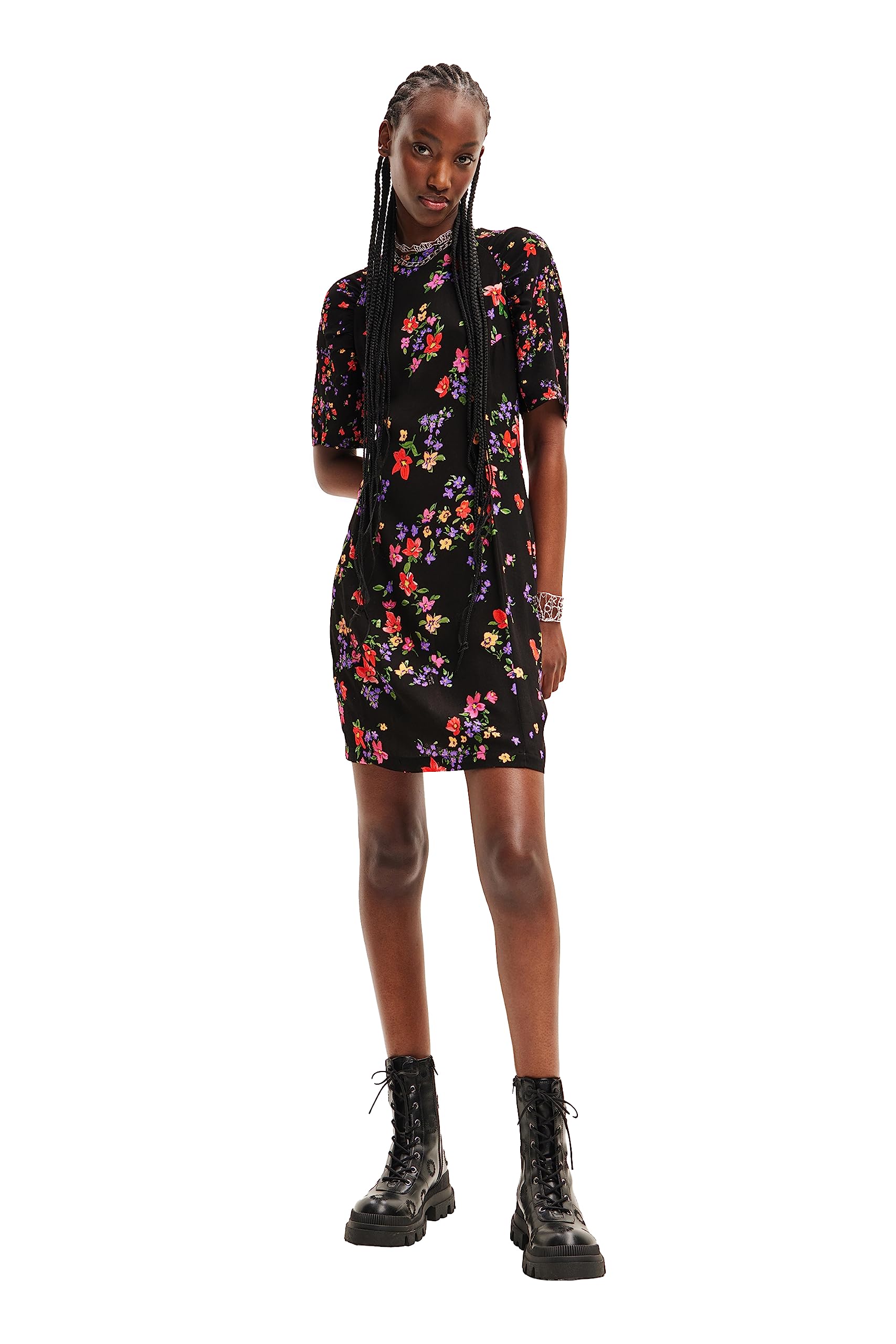 Desigual Womens Woman Woven Dress Short Sleeve