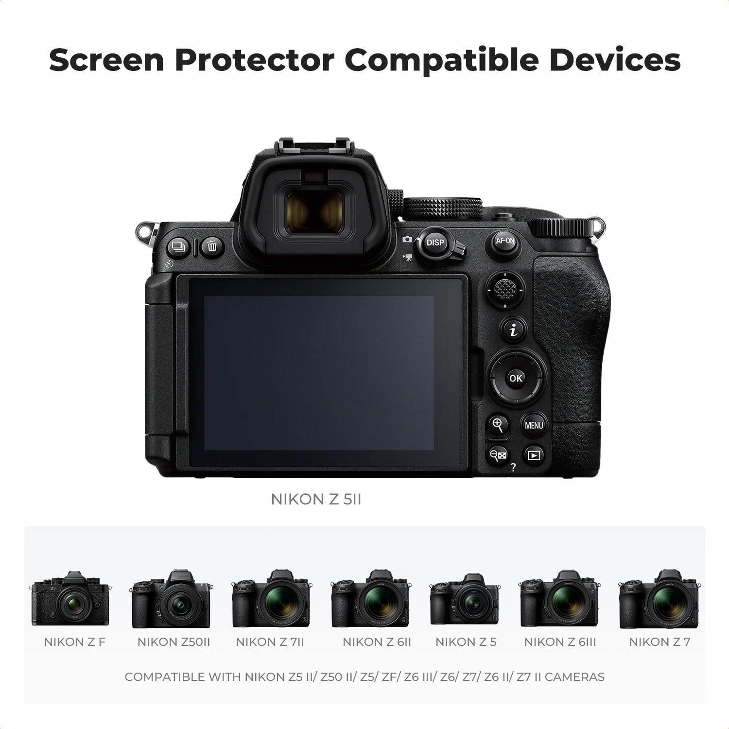 K&F CONCEPT 3 x folie ochronne kompatybilne z Nikon Z50 II Z5 Zf Z6 Z7 | W zestawie 3 ochraniacze na pazury z poziomicą, 1 ściereczkę i naklejki, zabezpieczenie przed zarysowaniami - PF06