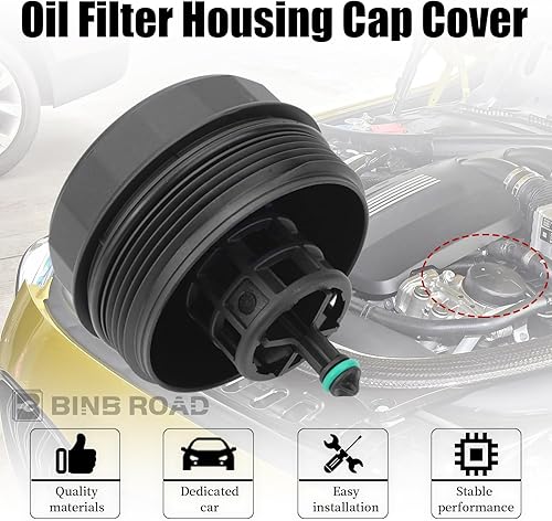 Miniatura 4 de Tapa de la carcasa del filtro de aceite 11427525334 compatible con BMW E60 E90 E92 F10 E82 E83 E70 X1 X3 X4 X5 X6 Z4 335i 340i 420i 428i 435i 528i