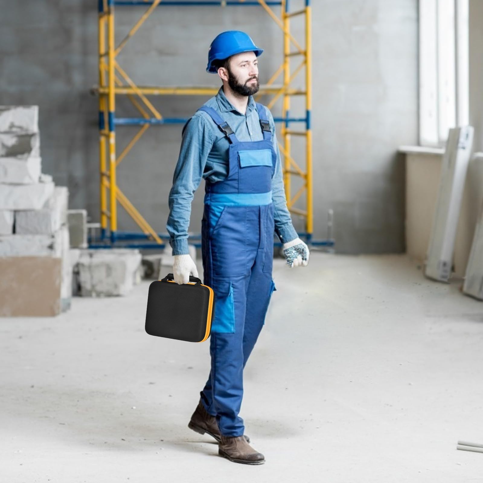 ALKOO Battery Storage Box Holder Case for Dewalt/for Ryobi 8v/12v/18v/20v/60v Max XR Batteries and Charger - Bag Only (Yellow)