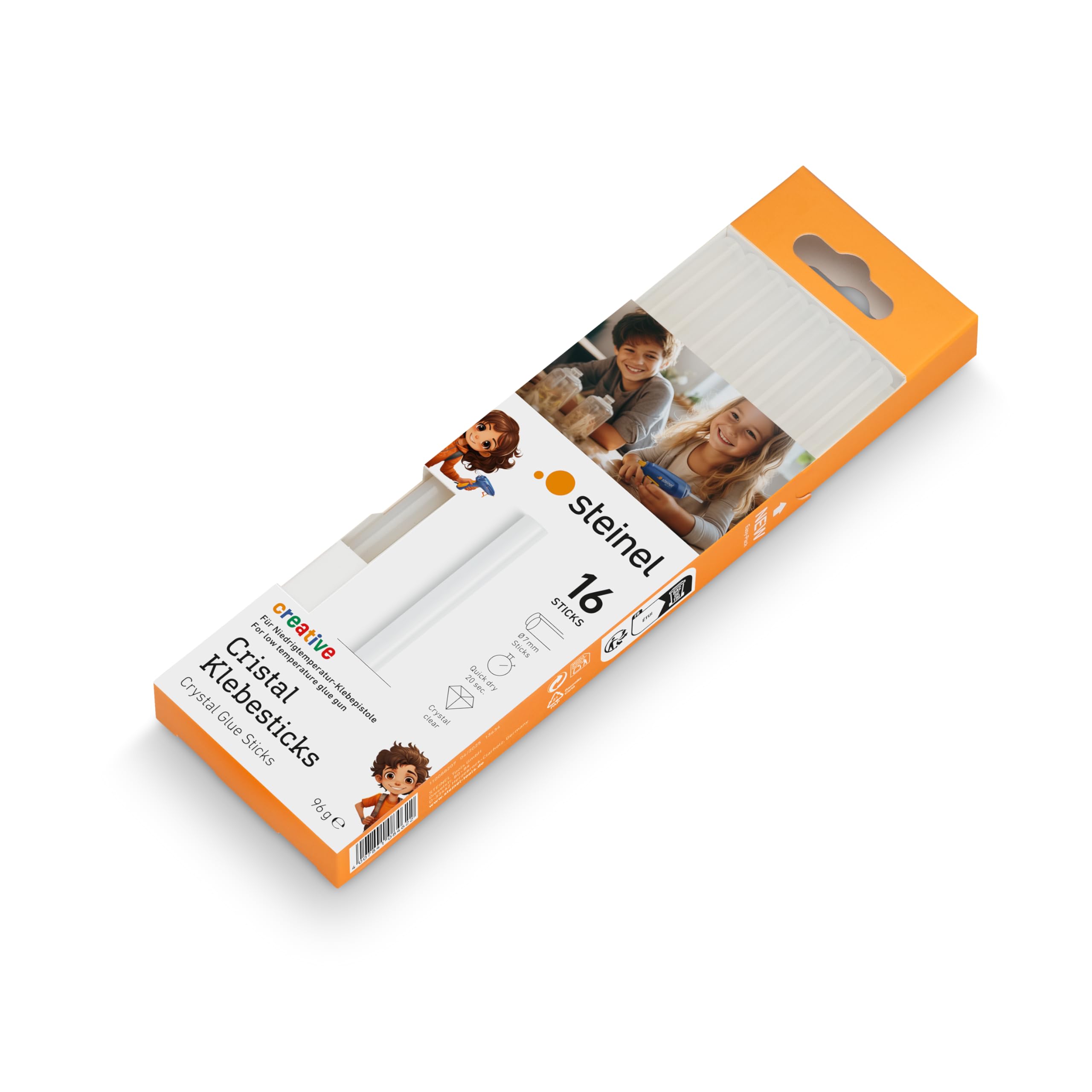 Steinel Clear 85 Degree Low Temperature Glue Sticks 7mm 150mm Pack of 16