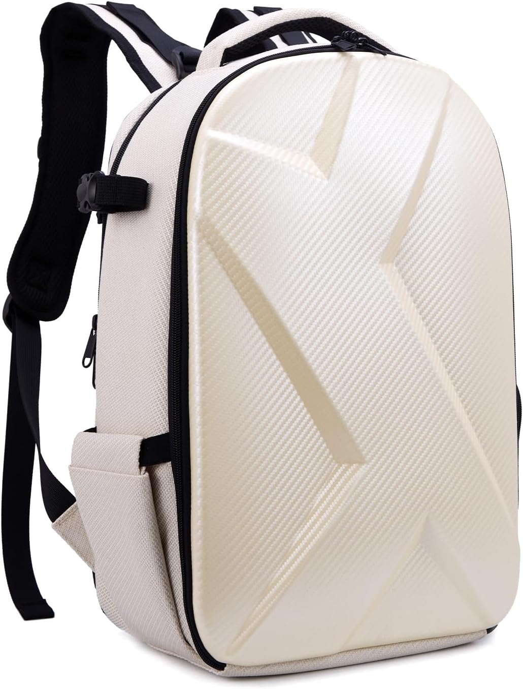 Camera Backpack Hard Shell Imitation Carbon Fiber DSLR, Waterproof Shockproof w/15.6" Lap Comp for Photo, Travelers & Daily.