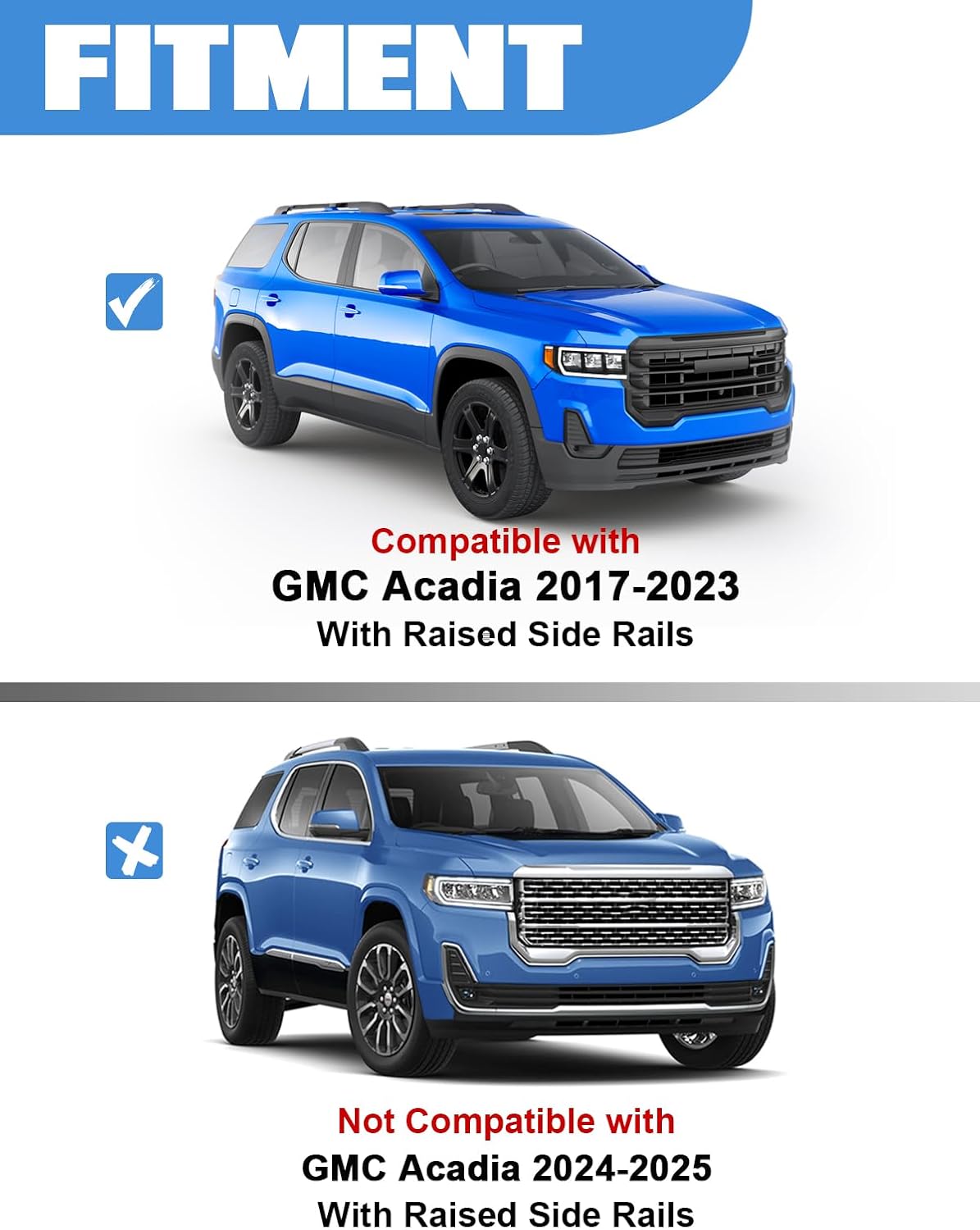 fengyu 300lb lockable roof rack cross bars compatible with gmc acadia 2017 2018 2019 2020 2021 2022 2023,heavy duty aluminum roof rails crossbars cargo bars canoe rooftop black carrier luggage compatible with 17-23 gmc acadia